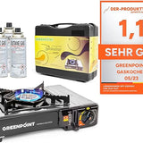 Greenpoint Gaskocher (Edelstahl) + 4 Kartuschen-Greenpoint-Livessa