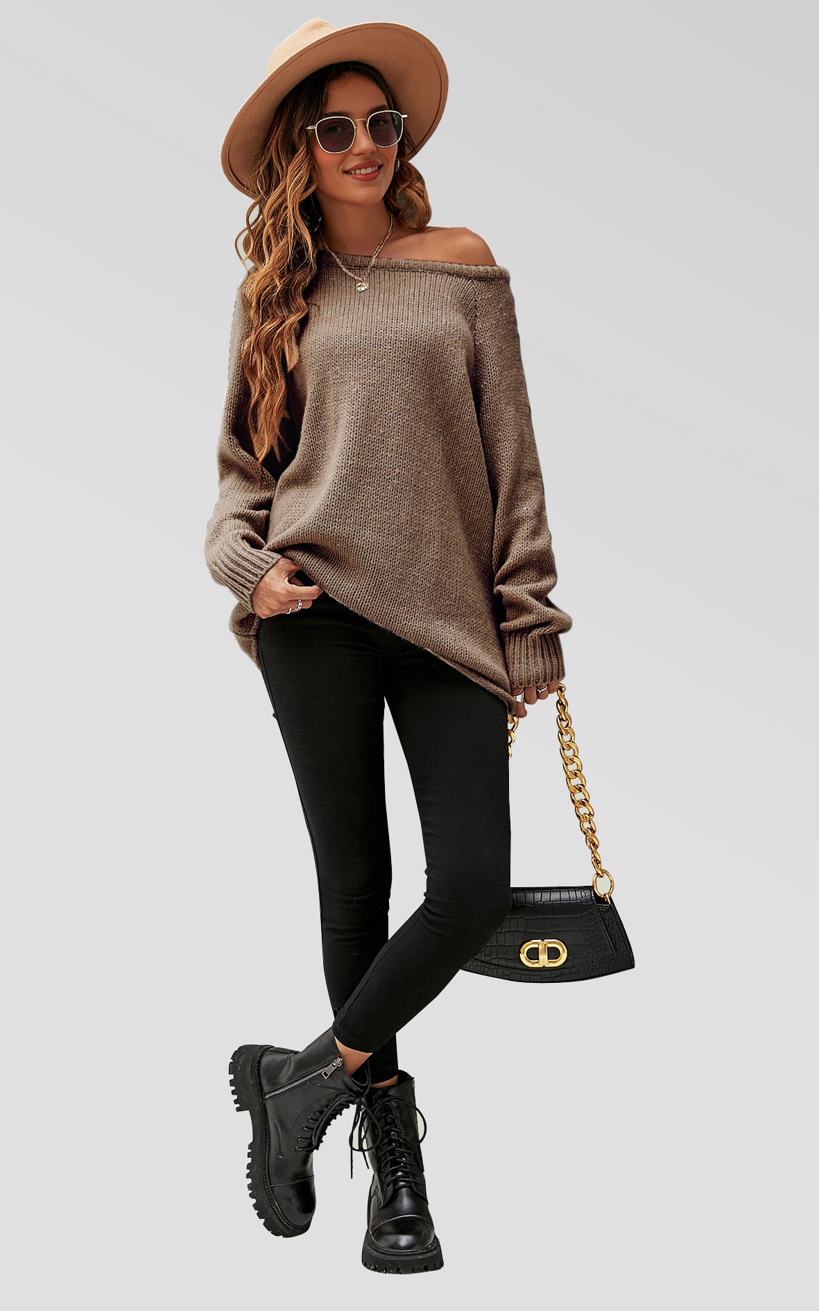 FS COLLECTION Strickpullover Bequemes Pulloveroberteil Pullover-Top – Strickwaren (Einheitsgröße: UK 8–14 / EU 36–44, 6 Farben : Dunkelbeige, Beige, Hellblau, Magenta, Marineblau und Rosa) 60 % Acryl, 40 % Polyester