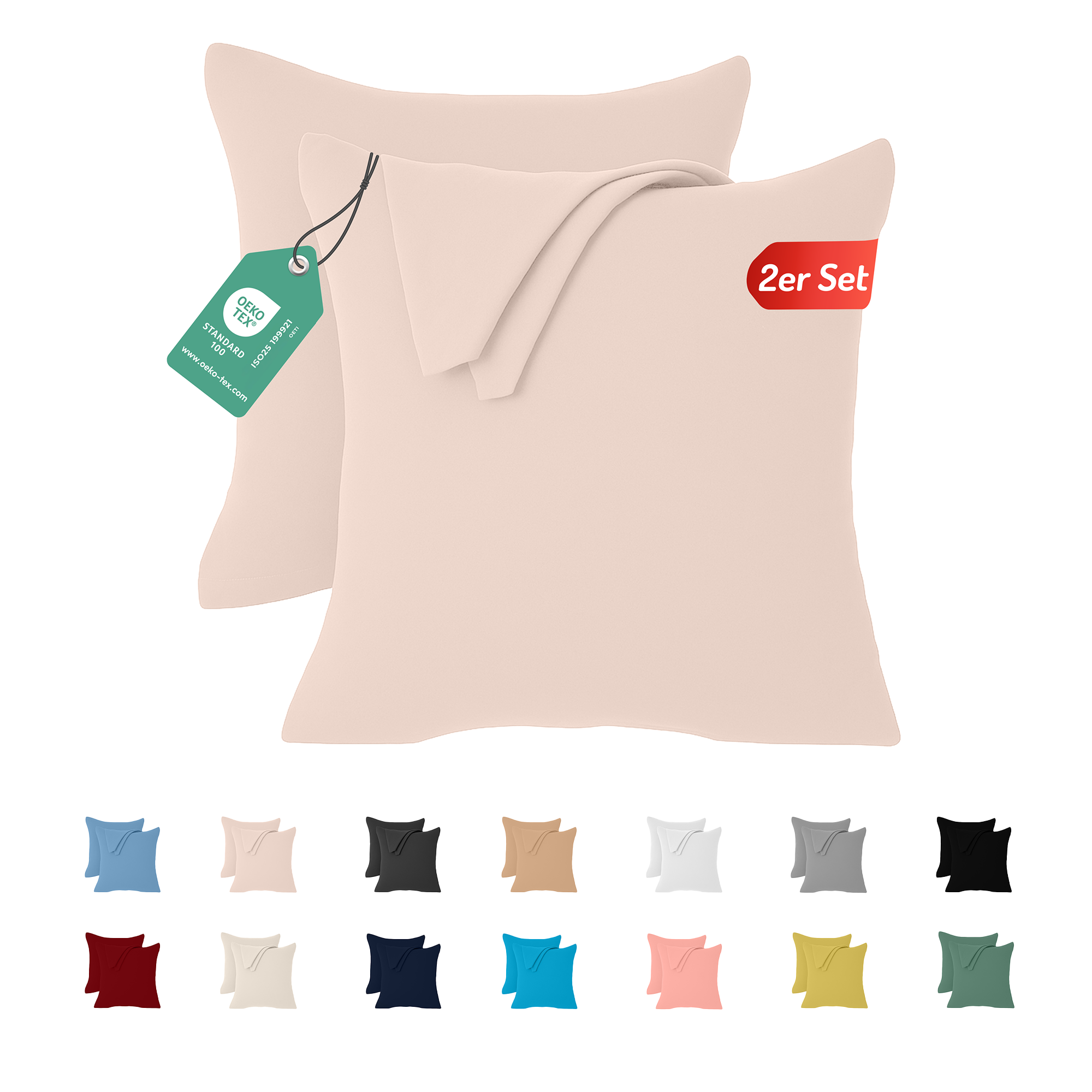 Livessa Puderrosa Kissenbezug (2er Set)
