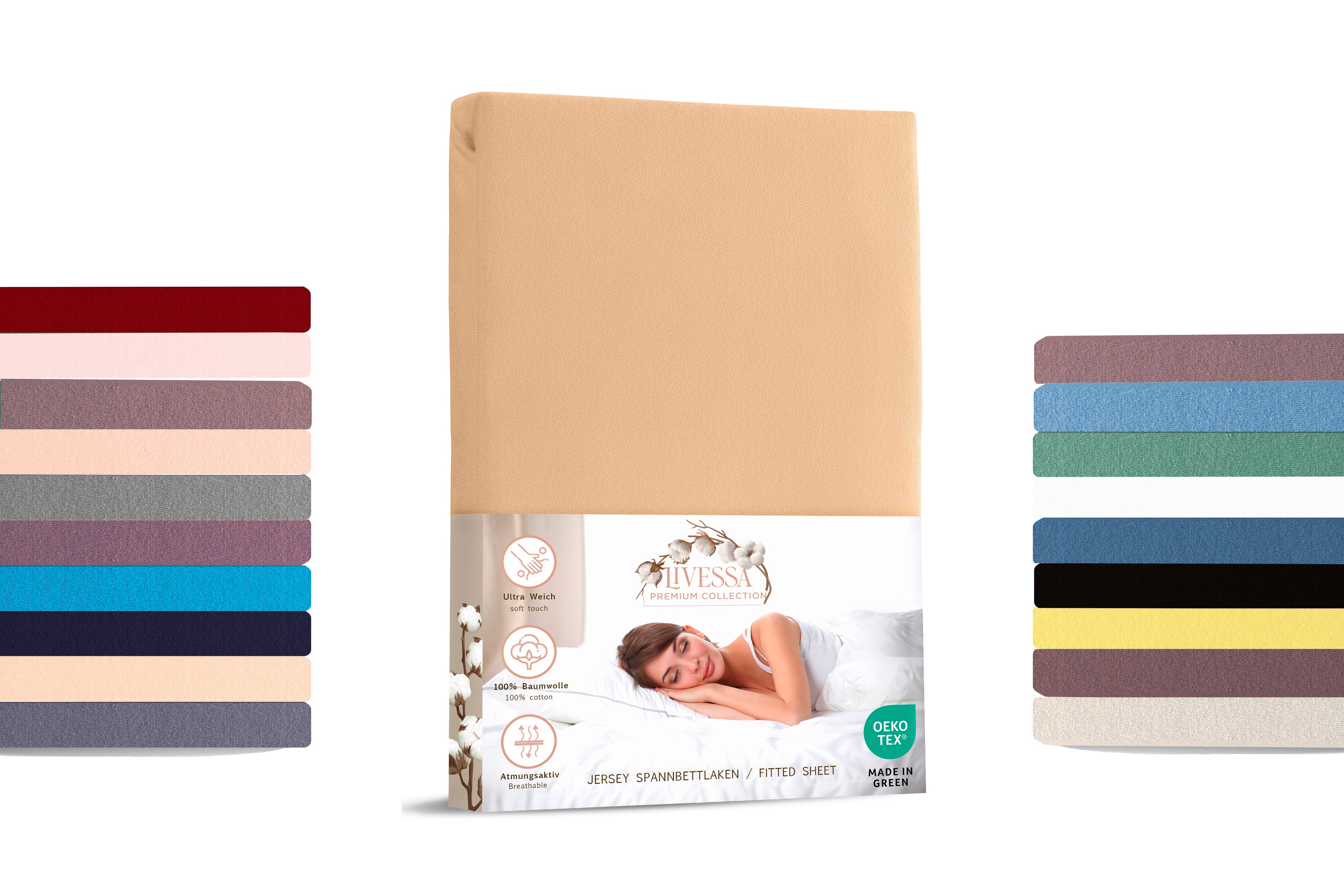 Livessa Beige Spannbettlaken