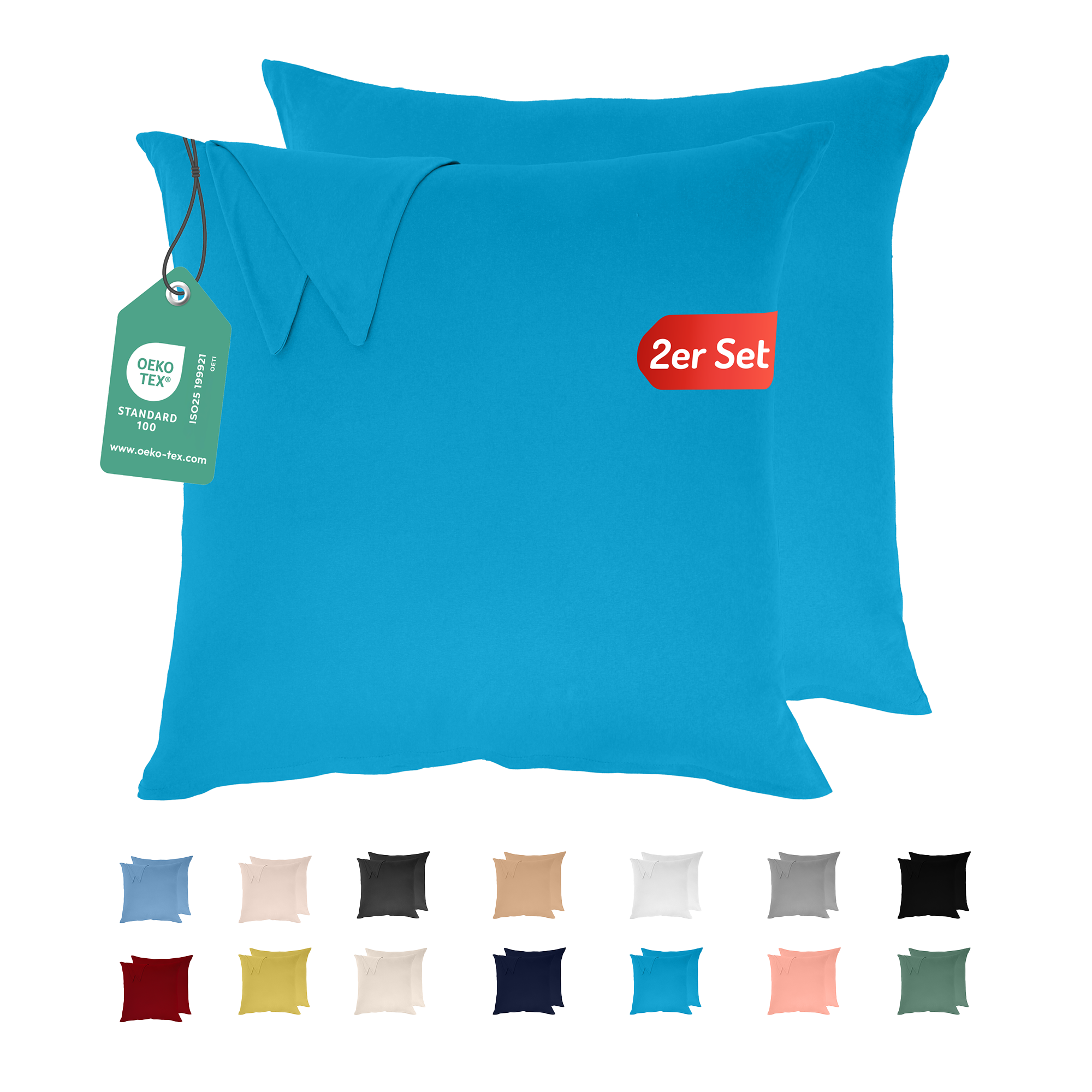 Livessa Dunkeltürkis Kissenbezug (2er Set)