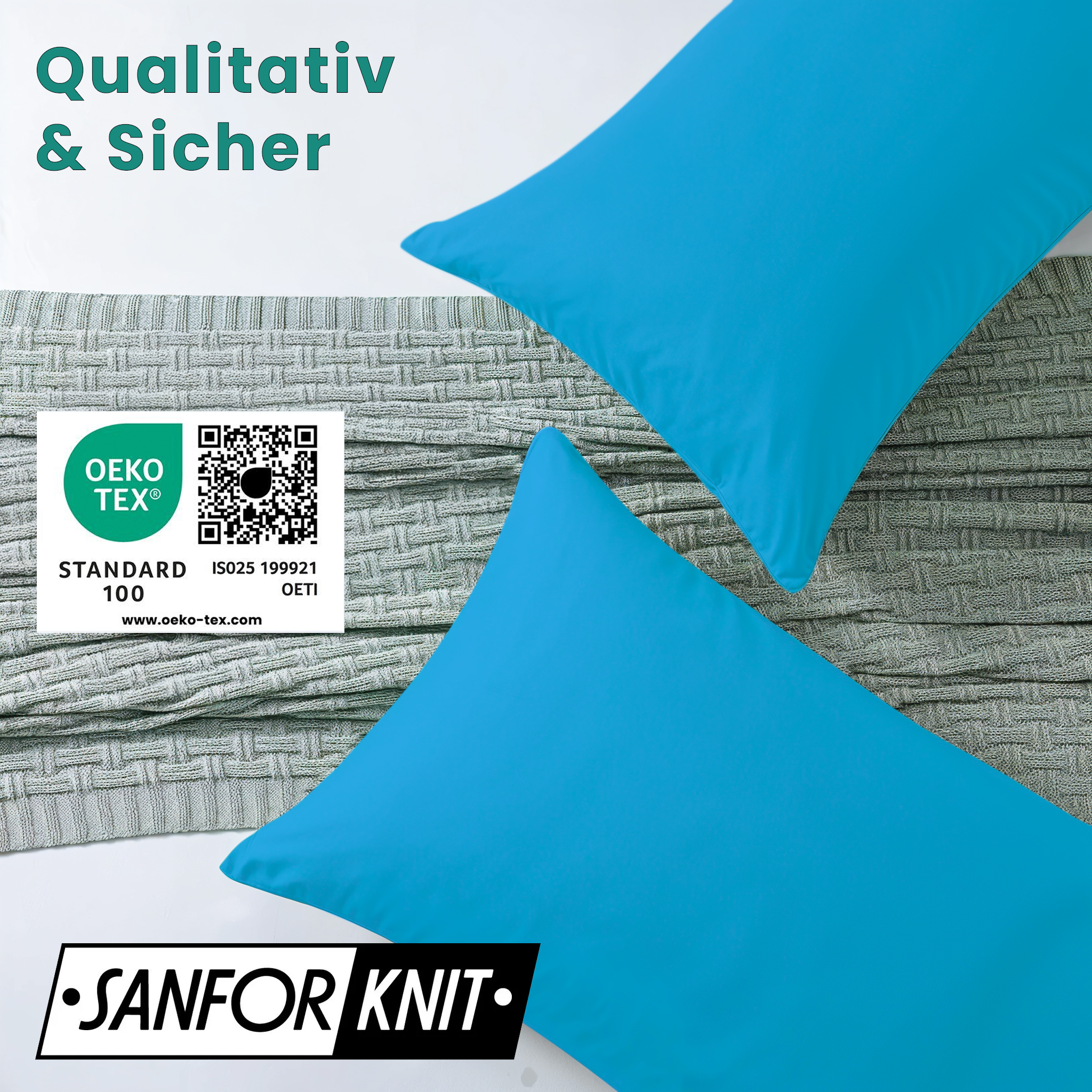 Livessa Dunkeltürkis Kissenbezug (2er Set)