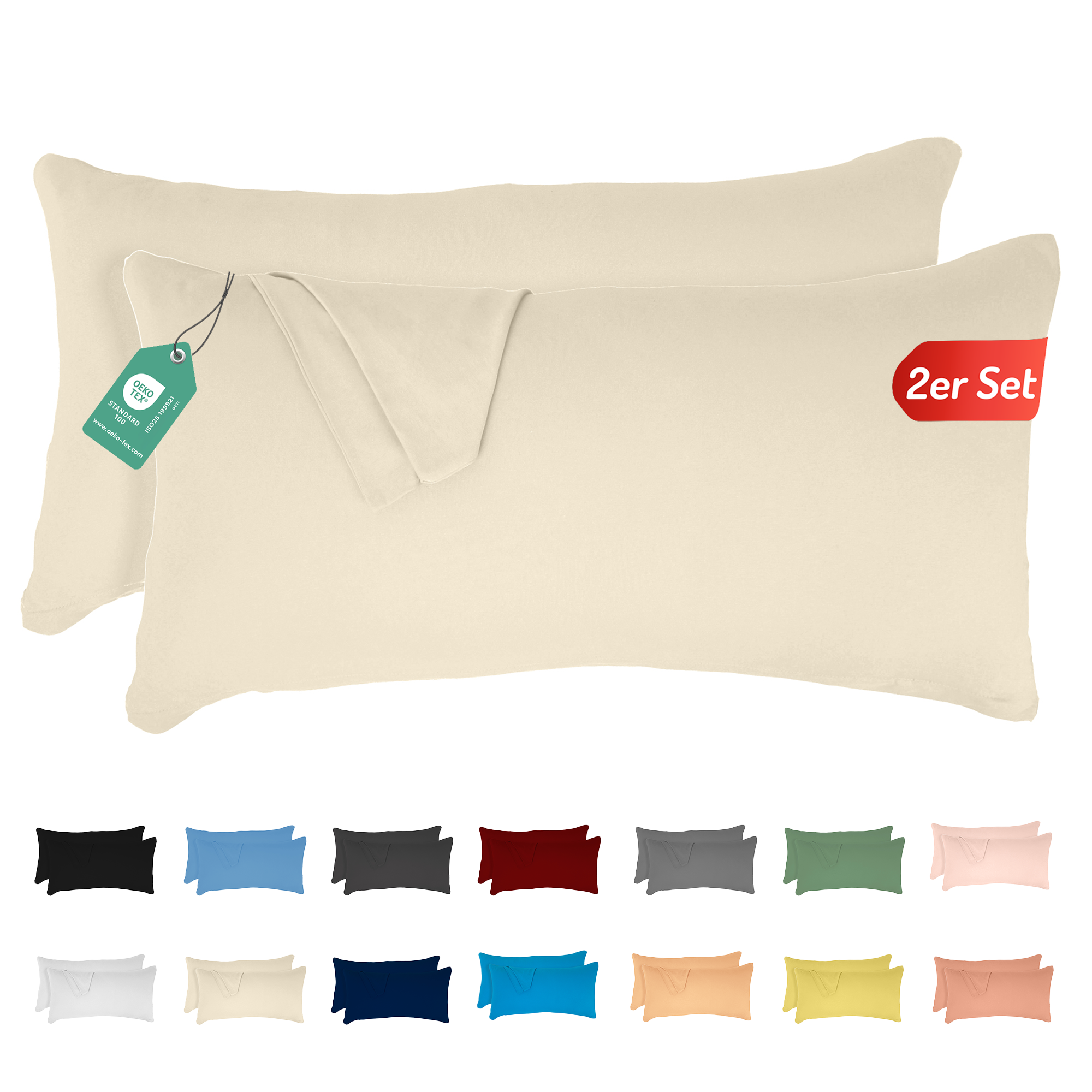 Livessa Creme Kissenbezug (2er Set)