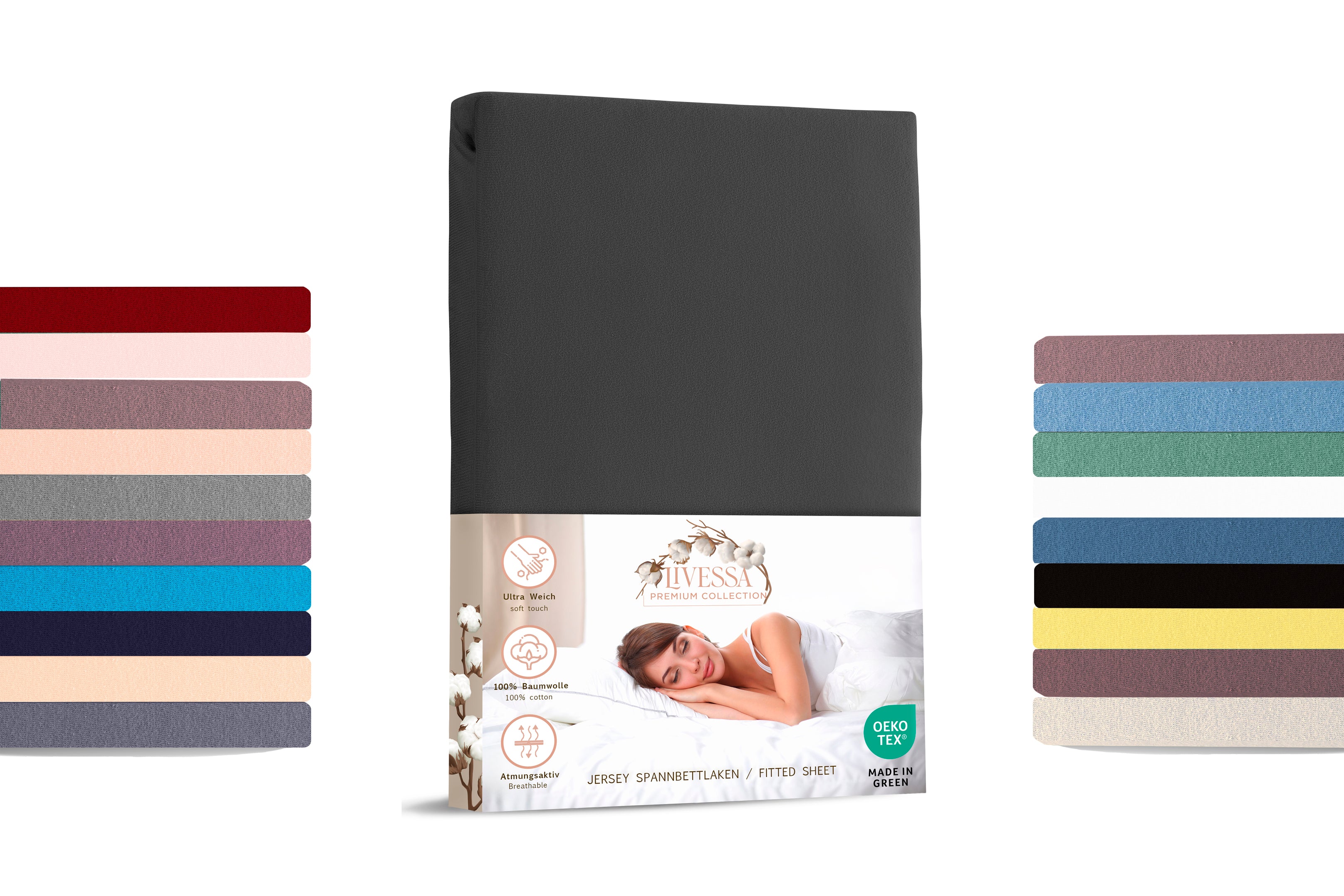 Livessa Anthrazit Spannbettlaken