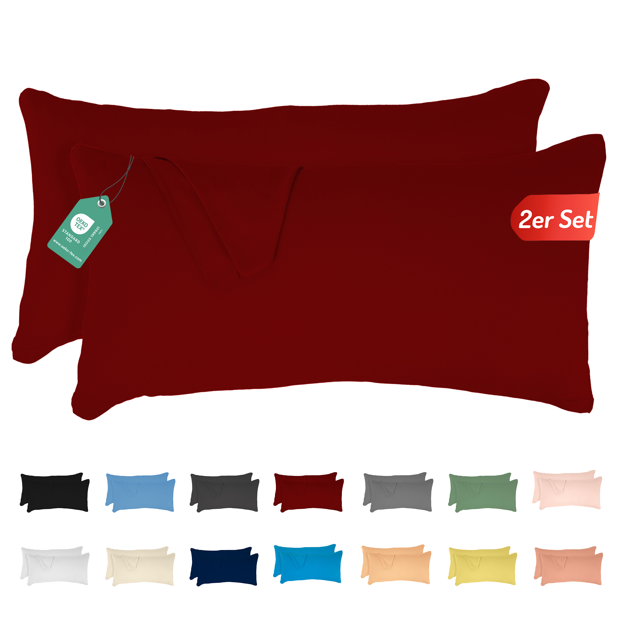 Livessa Kirschrot Kissenbezug (2er Set)