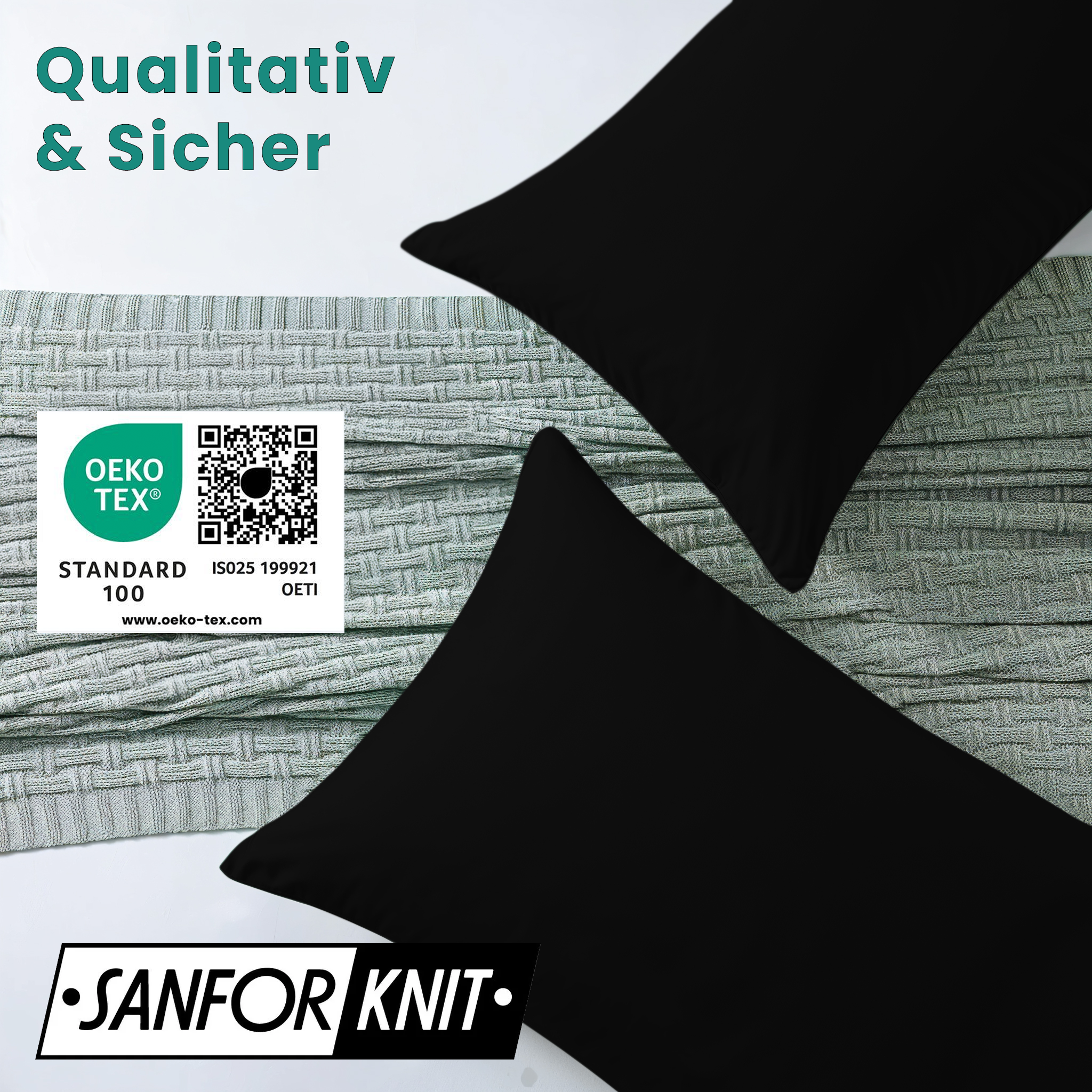 Livessa Schwarz Kissenbezug (2er Set)