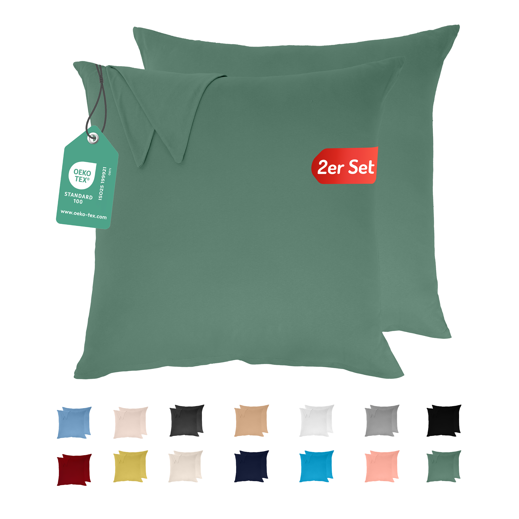 Livessa Lichtgrün Kissenbezug (2er Set)