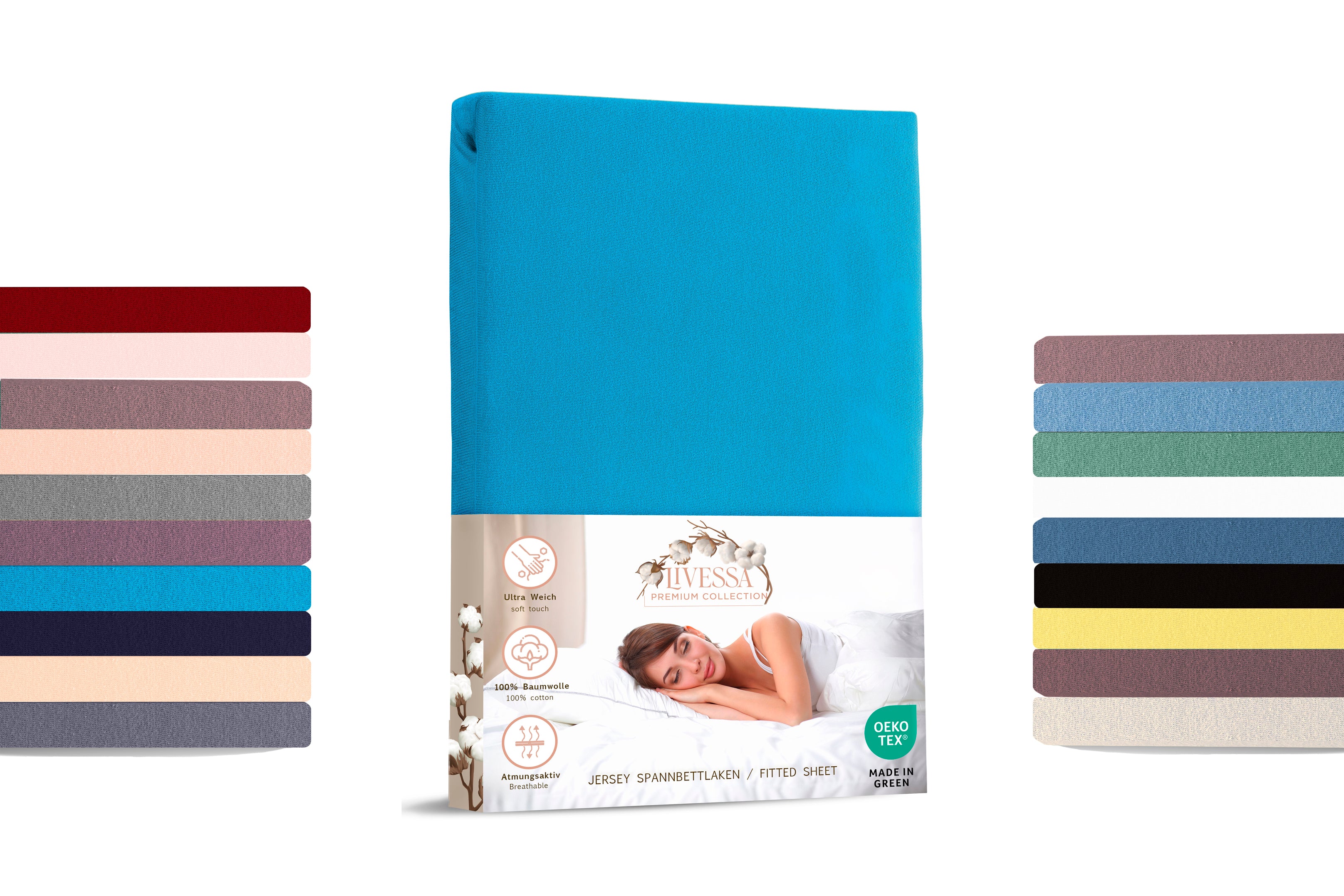 Livessa Dunkeltürkis Spannbettlaken