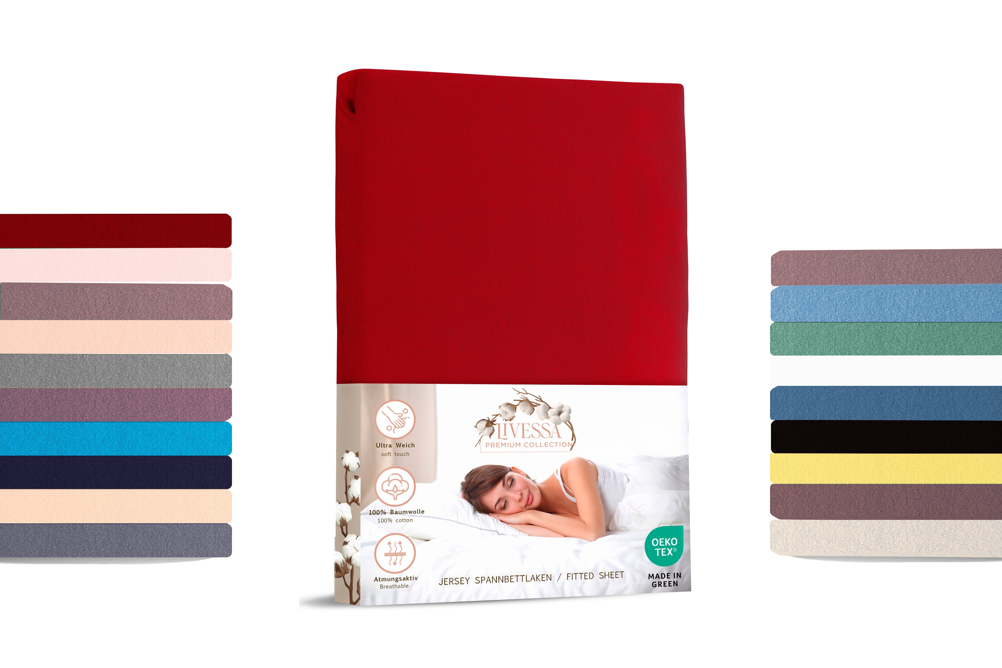 Livessa Kirschrot Spannbettlaken
