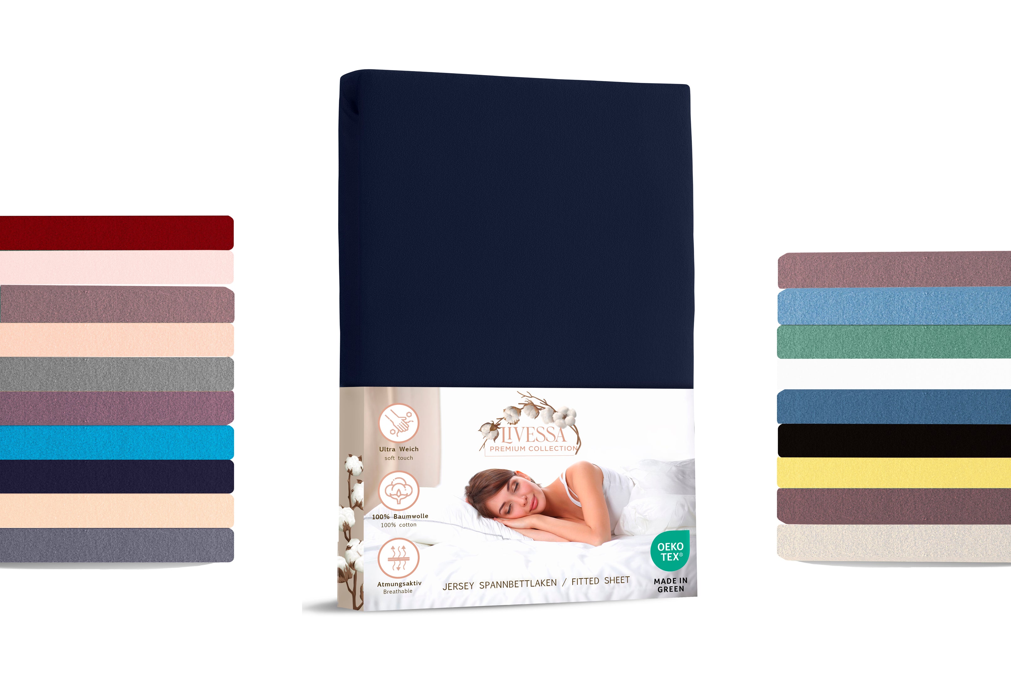 Livessa Dunkelblau Spannbettlaken