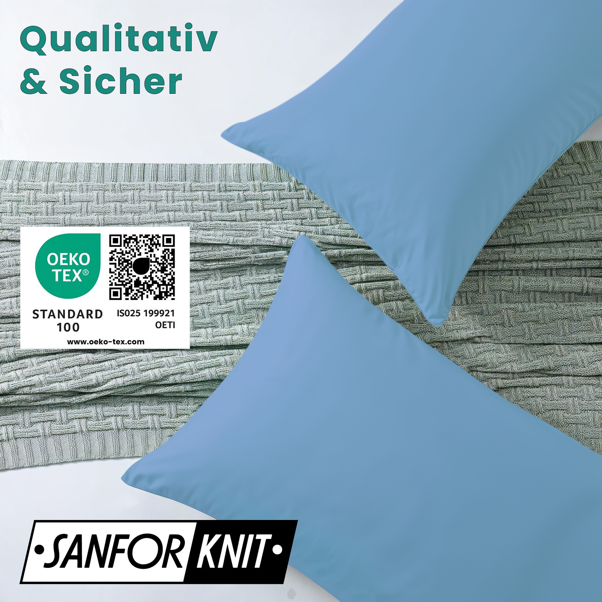 Livessa Eisblau Kissenbezug (2er Set)