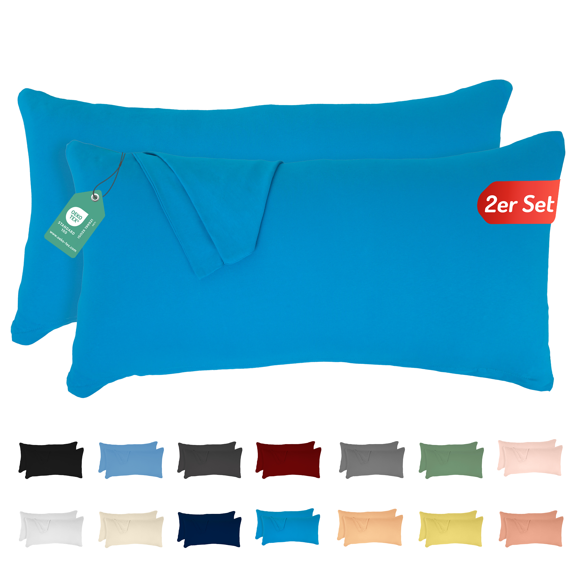 Livessa Dunkeltürkis Kissenbezug (2er Set)