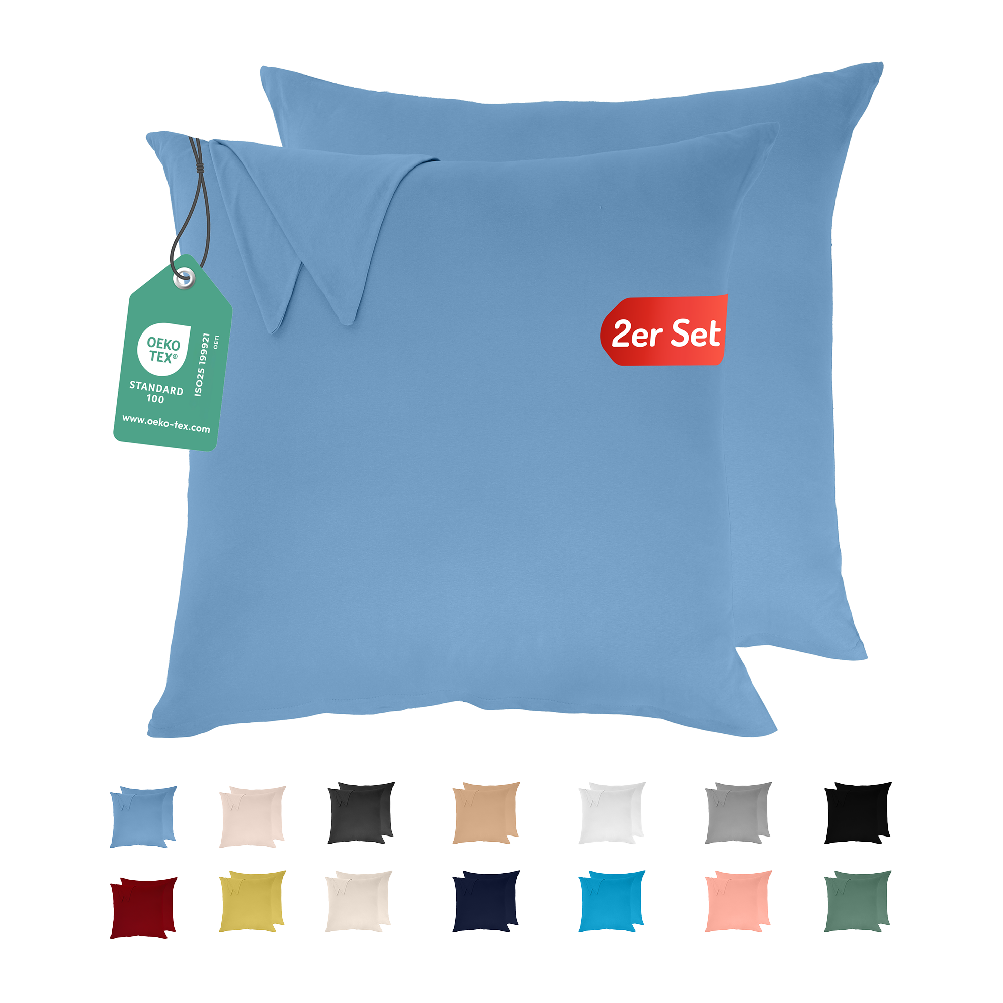 Livessa Eisblau Kissenbezug (2er Set)