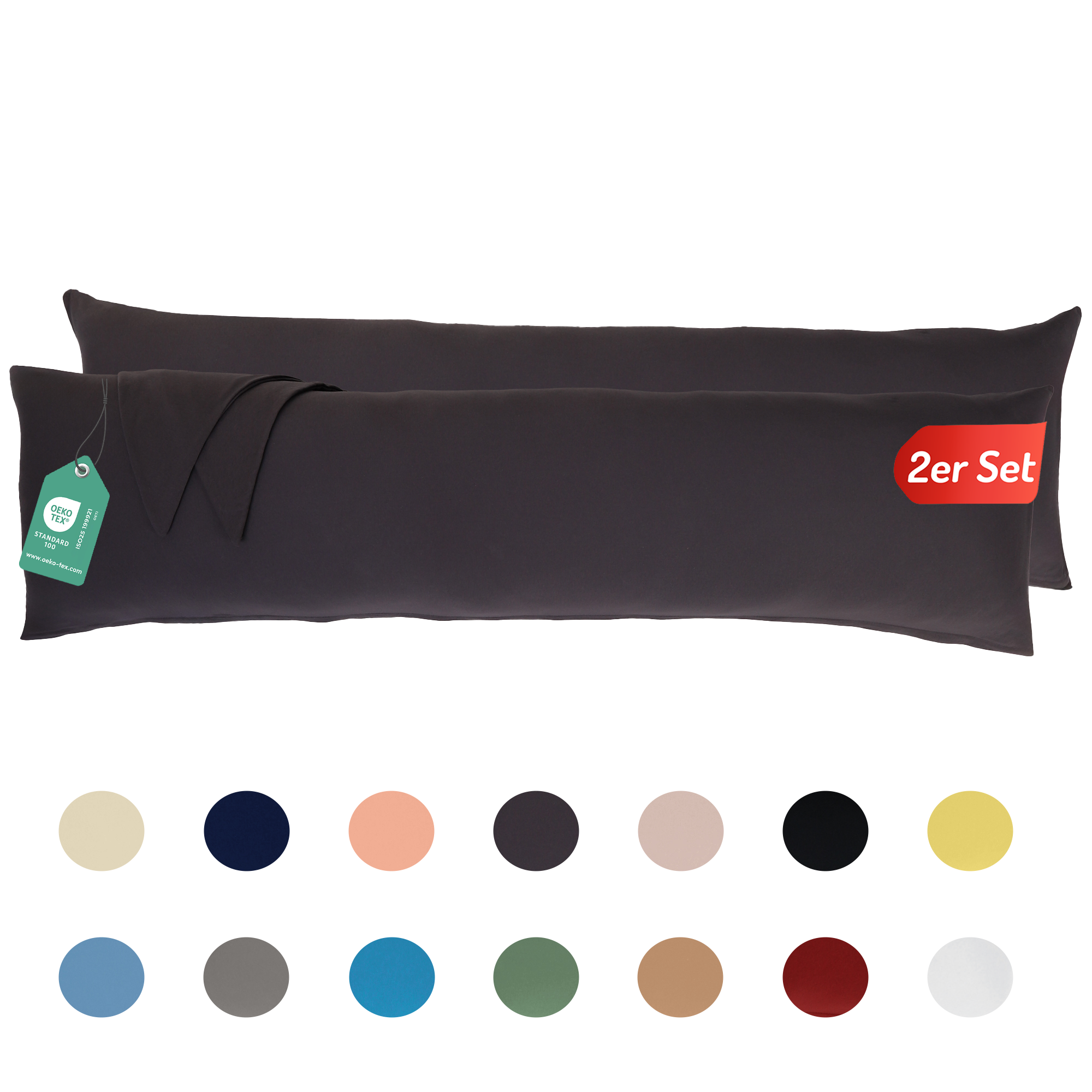 Livessa Anthrazit Kissenbezug (2er Set)