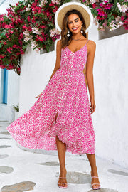 Trägerkleid Damen Trägerkleid Midikleid Sommerkleid Print & Bindegürtel, fließend (XS (EU:36 / UK:8) · S (EU:38 / UK:10) · M (EU:40 / UK:12) · L (EU:42 / UK:14) · XL (EU:44 / UK:16), 3 Farben Print, Bindegürtel, Knopfleiste, fließender Stoff
