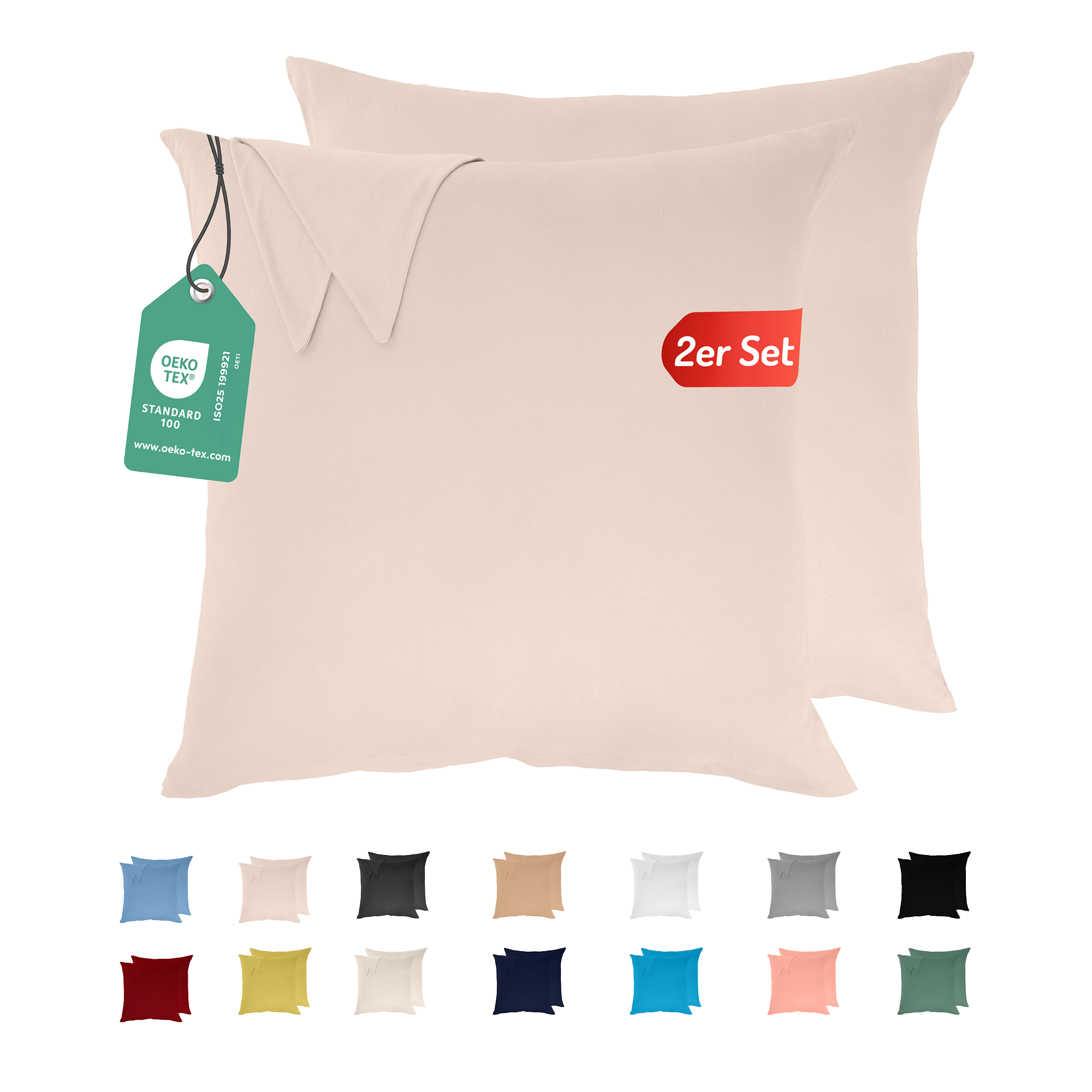 Livessa Puderrosa Kissenbezug (2er Set)