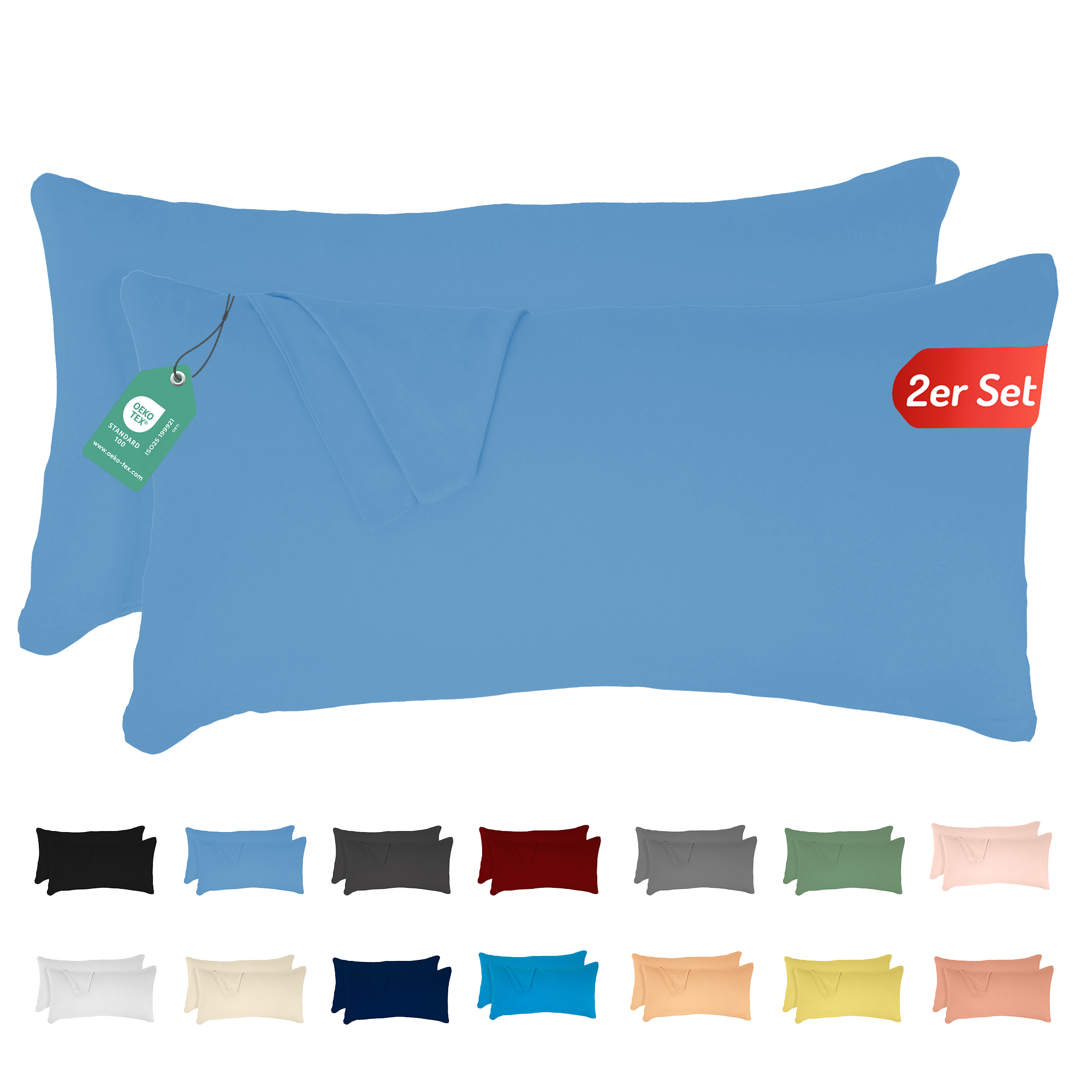 Livessa Eisblau Kissenbezug (2er Set)