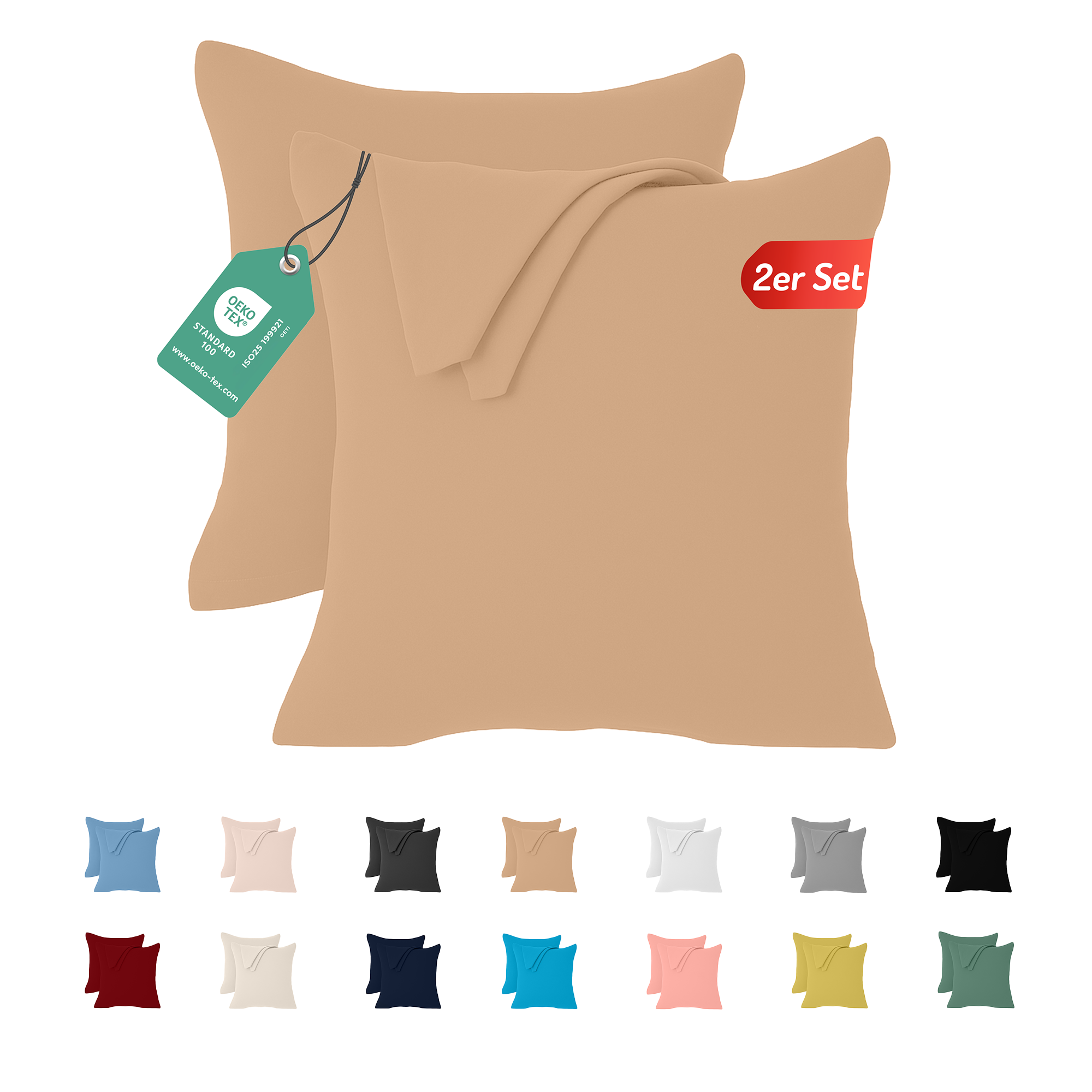 Livessa Beige Kissenbezug (2er Set)