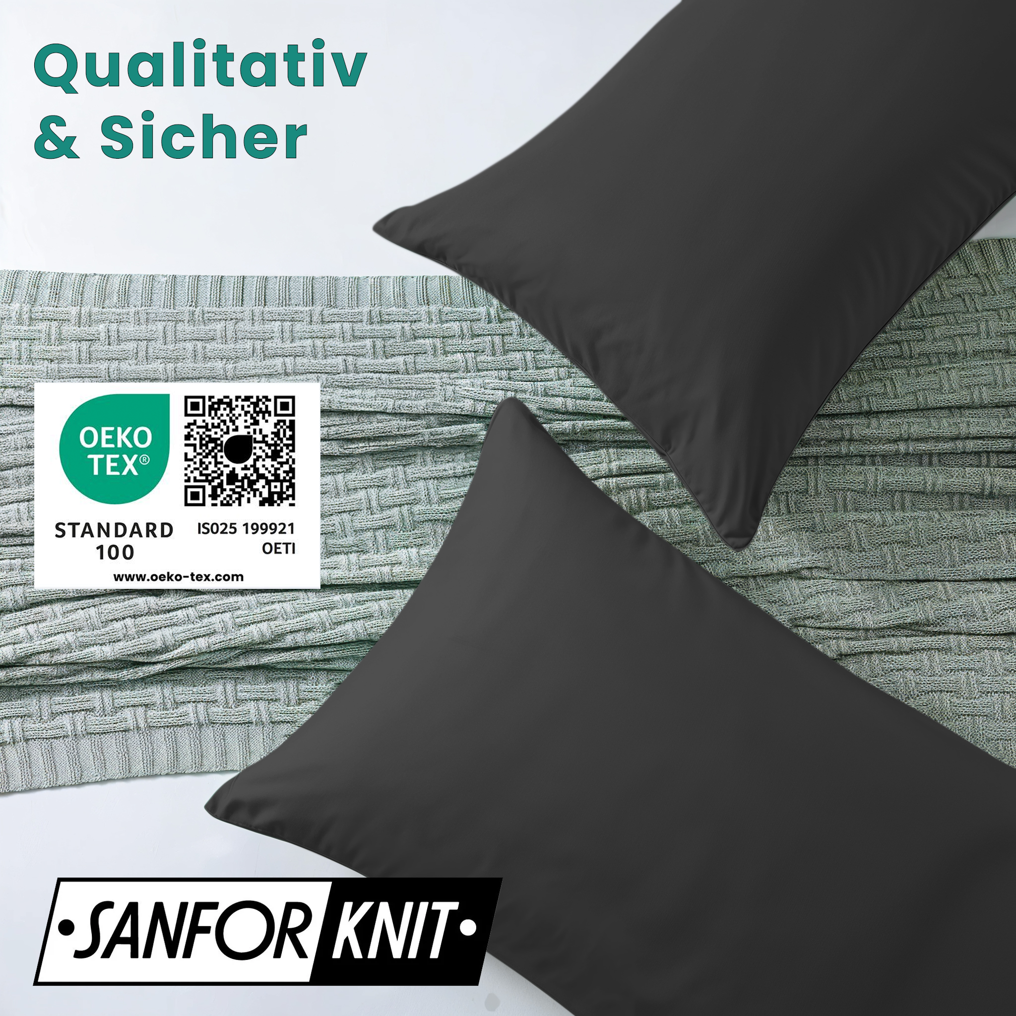 Livessa Anthrazit Kissenbezug (2er Set)