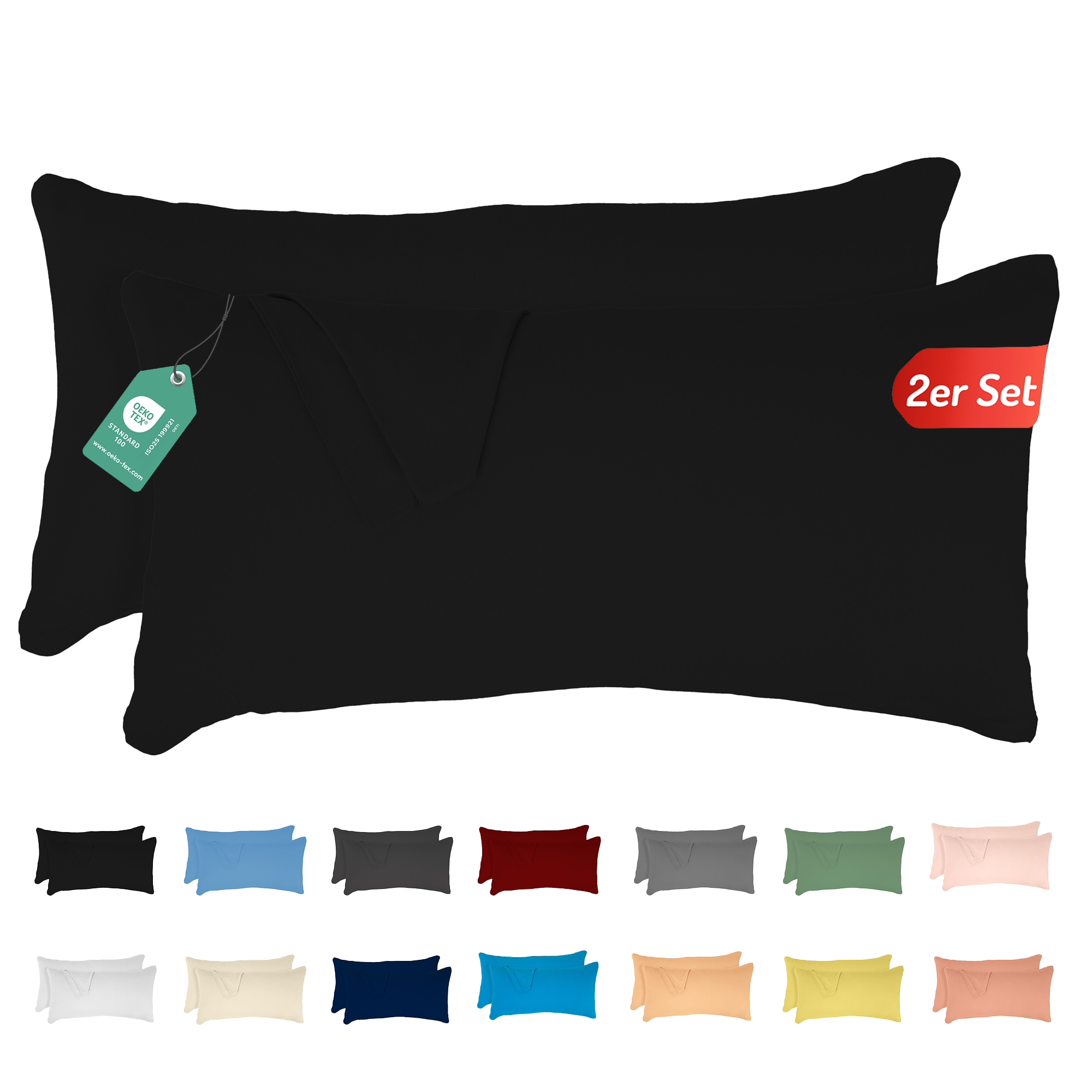 Livessa Schwarz Kissenbezug (2er Set)