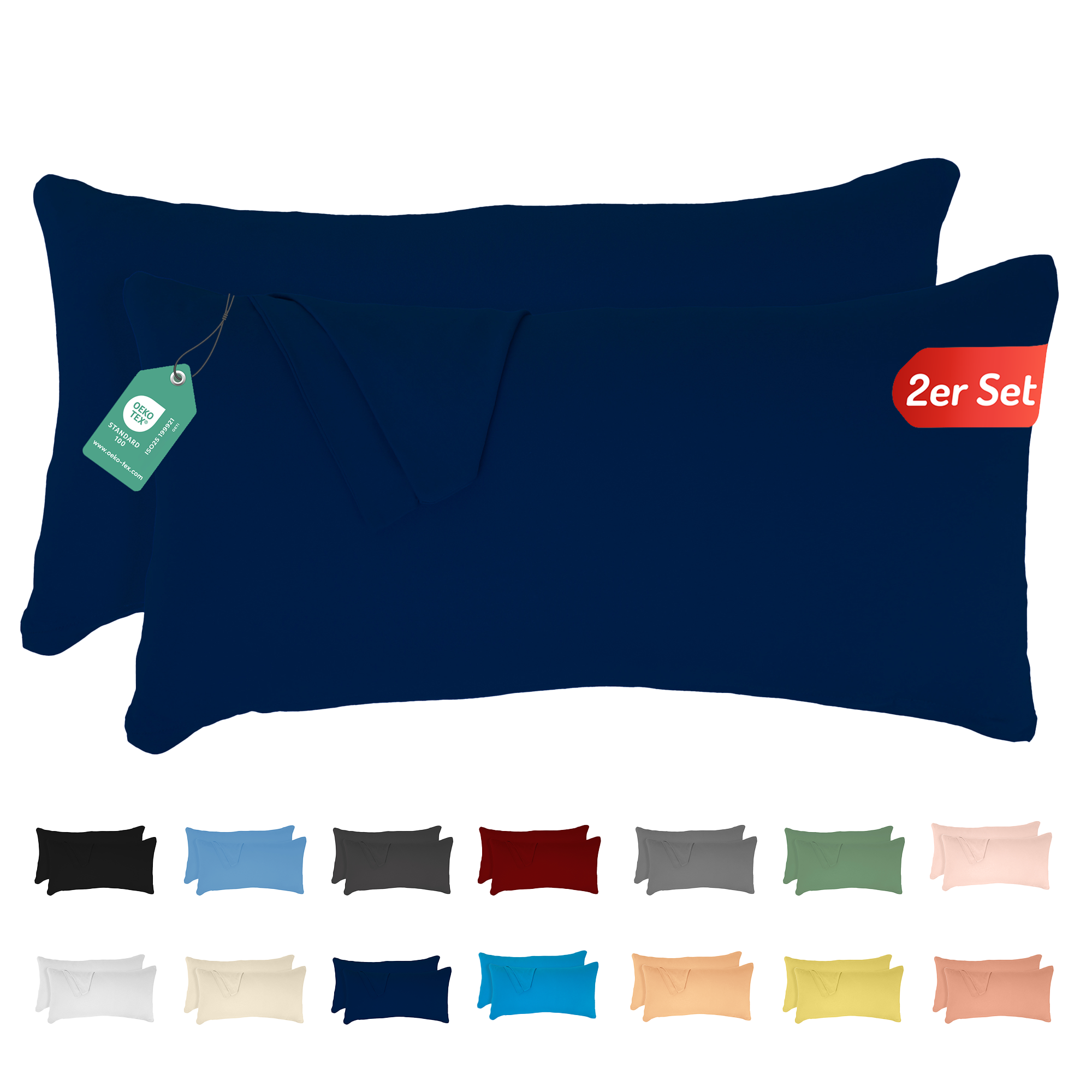 Livessa Dunkelblau Kissenbezug (2er Set)