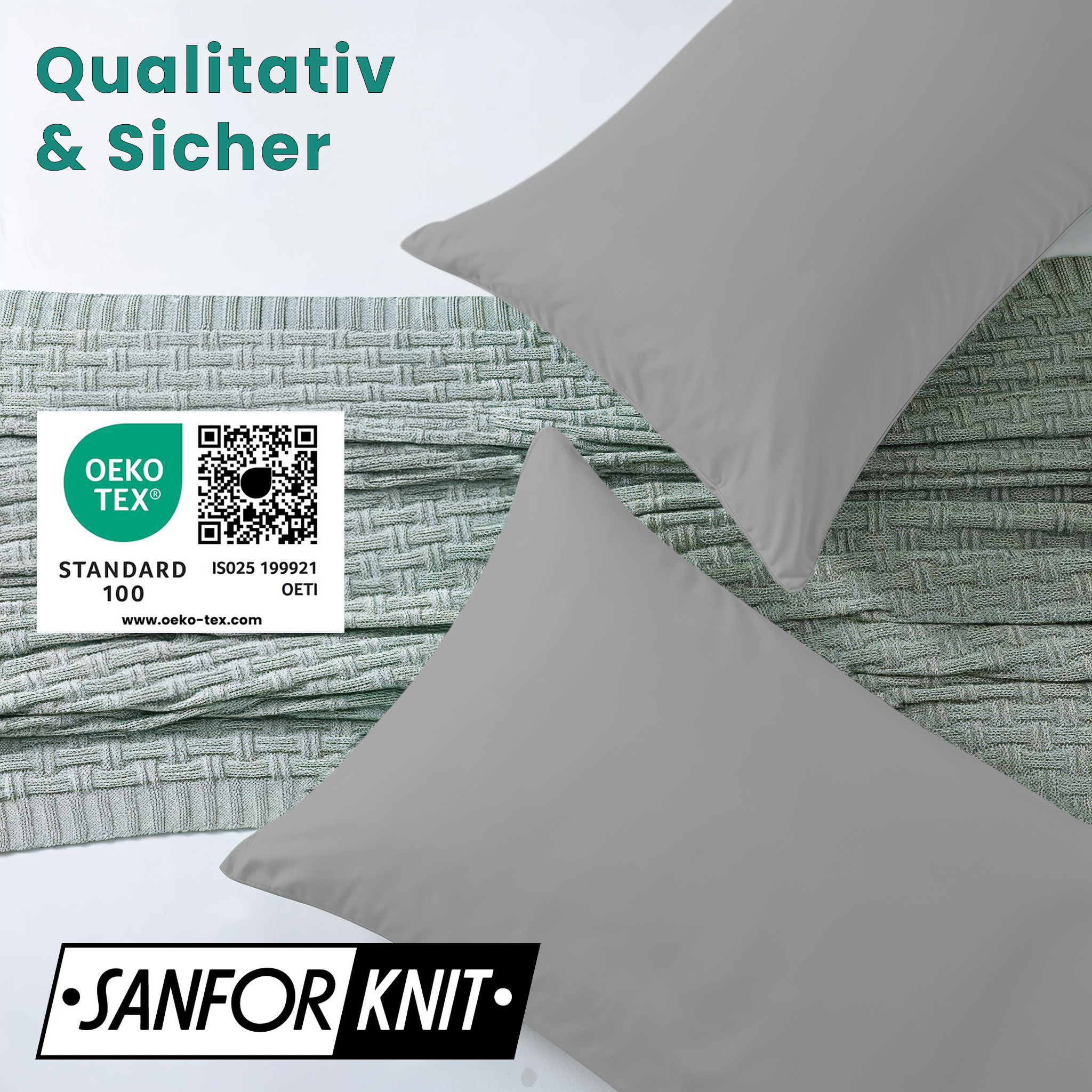 Livessa Grau Kissenbezug (2er Set)