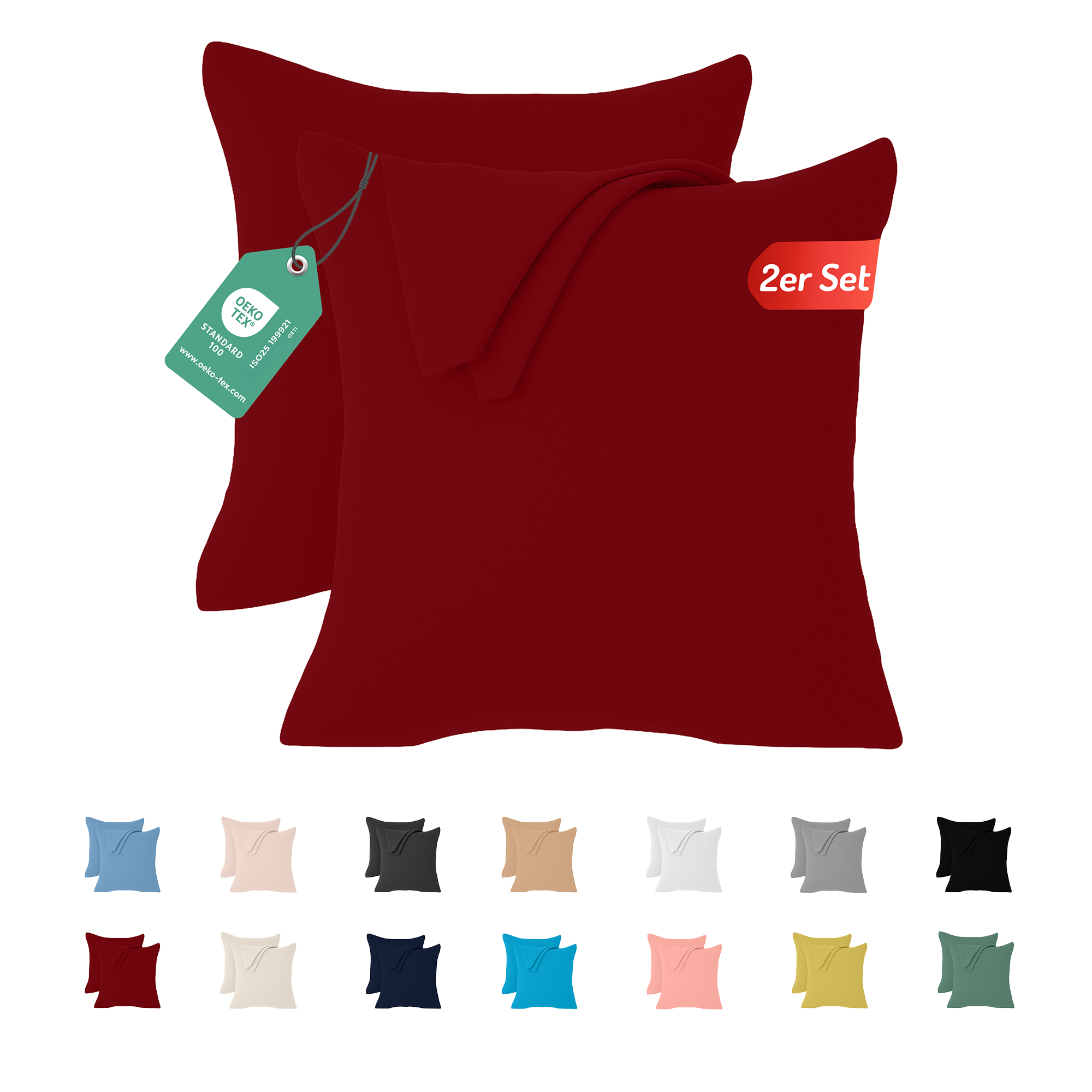 Livessa Kirschrot Kissenbezug (2er Set)