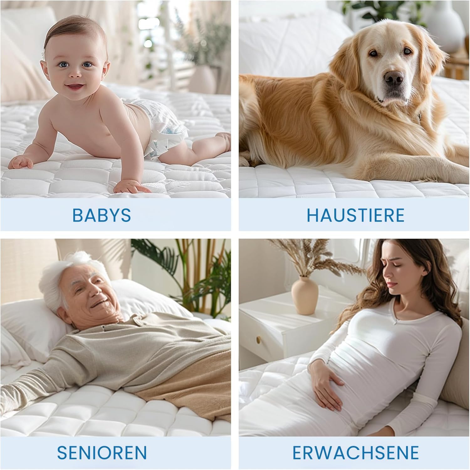 Livessa Gesteppte Matratzenschoner, wasserdicht