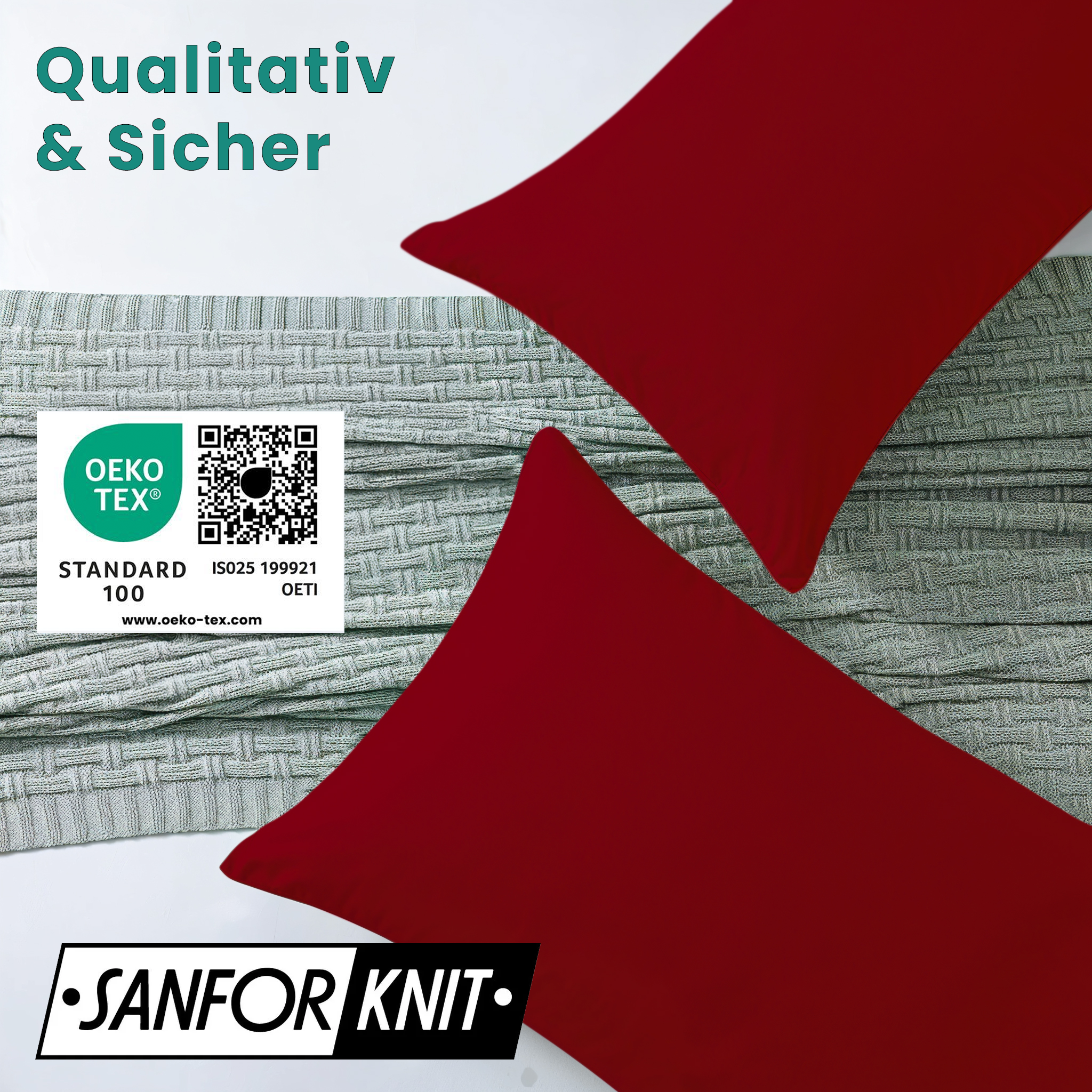 Livessa Kirschrot Kissenbezug (2er Set)