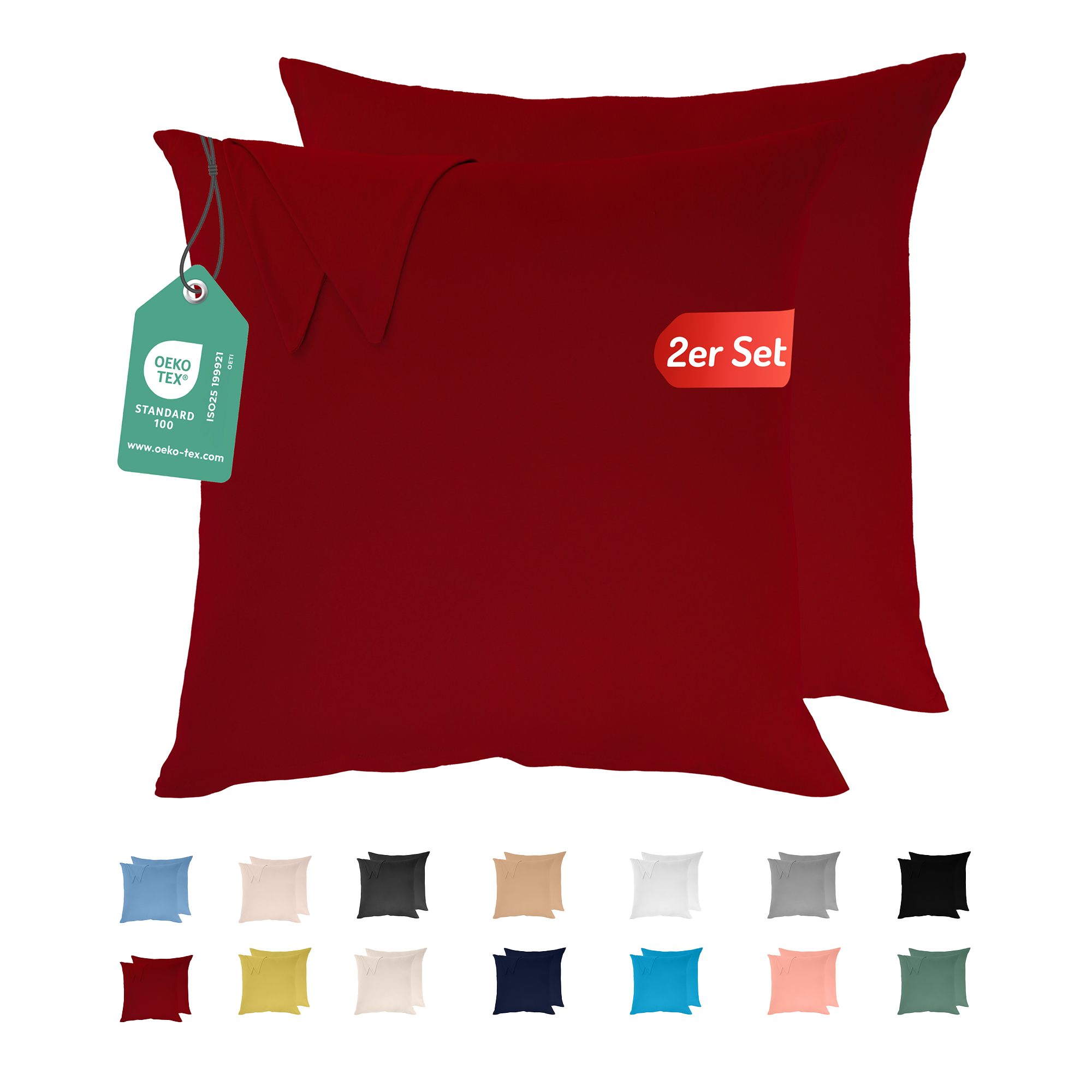 Livessa Kirschrot Kissenbezug (2er Set)