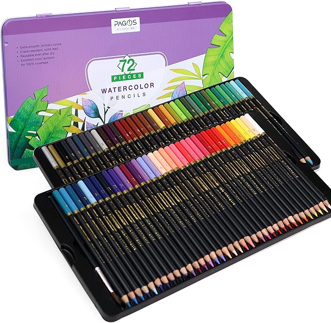 PAGOS Aquarellstifte, 72 Stück im Etui-Livessa-Livessa