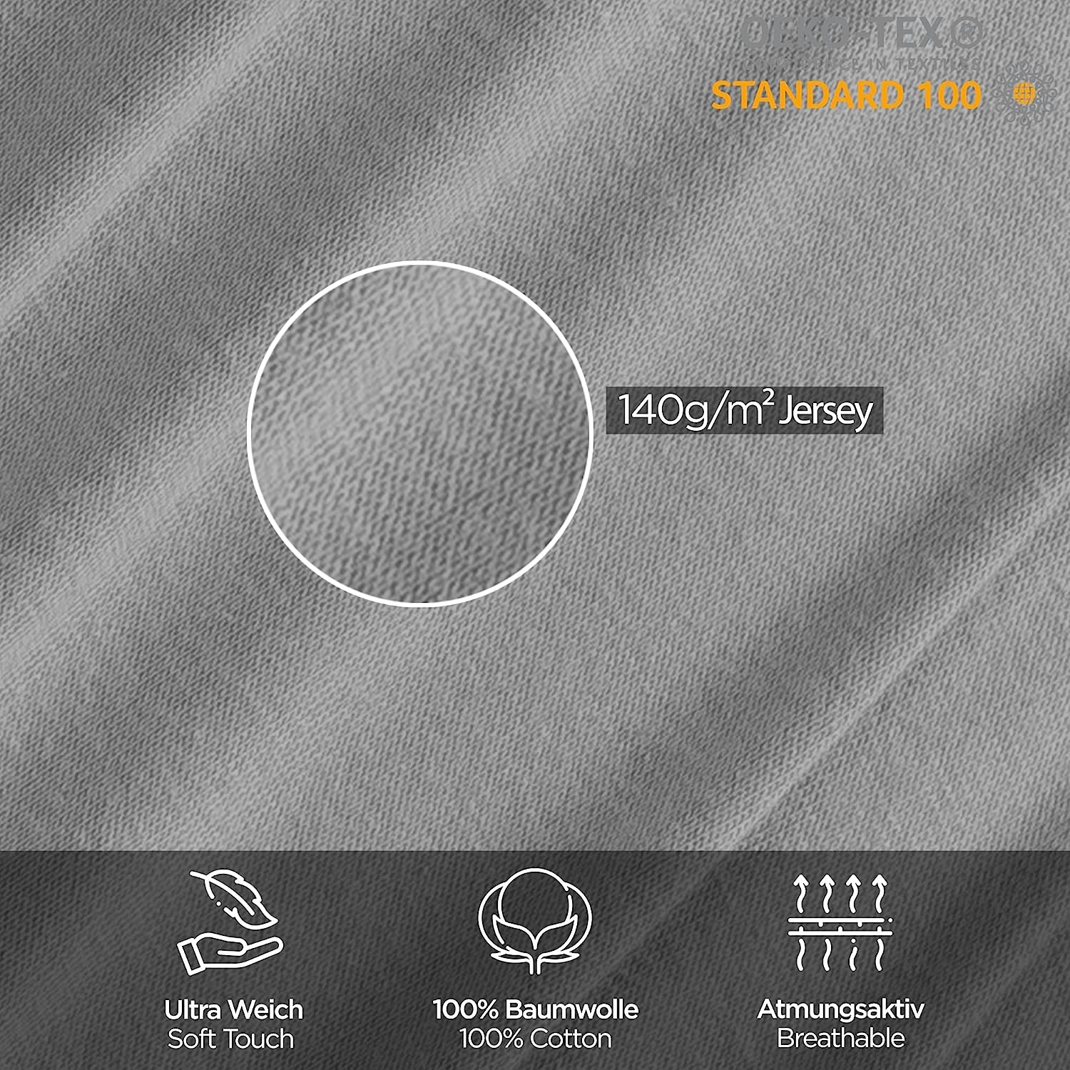 Livessa Grau Bettbezug-Livessa-Livessa