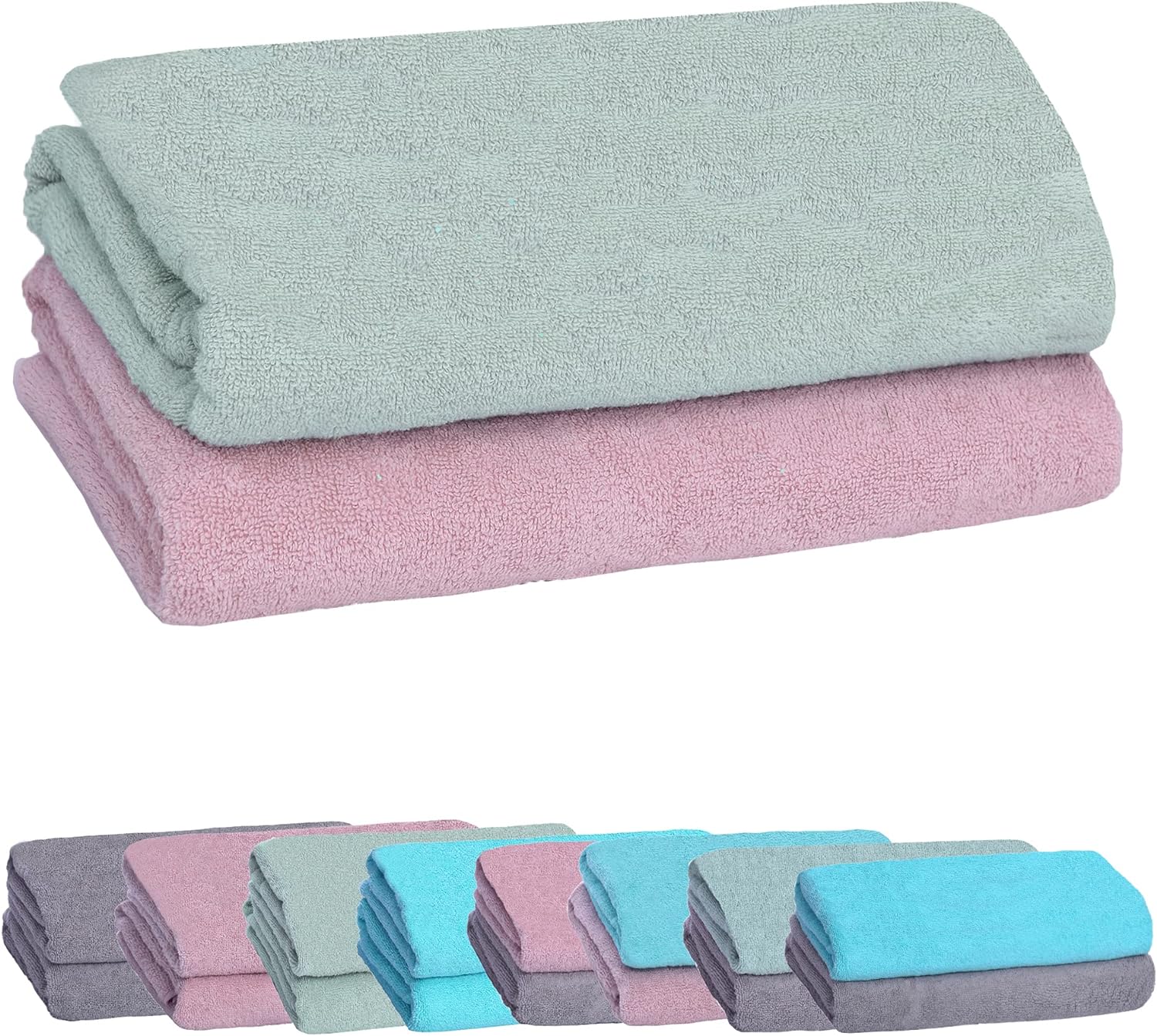 Hops Handtücher Set (Mint - Rosa)-Hops-Livessa