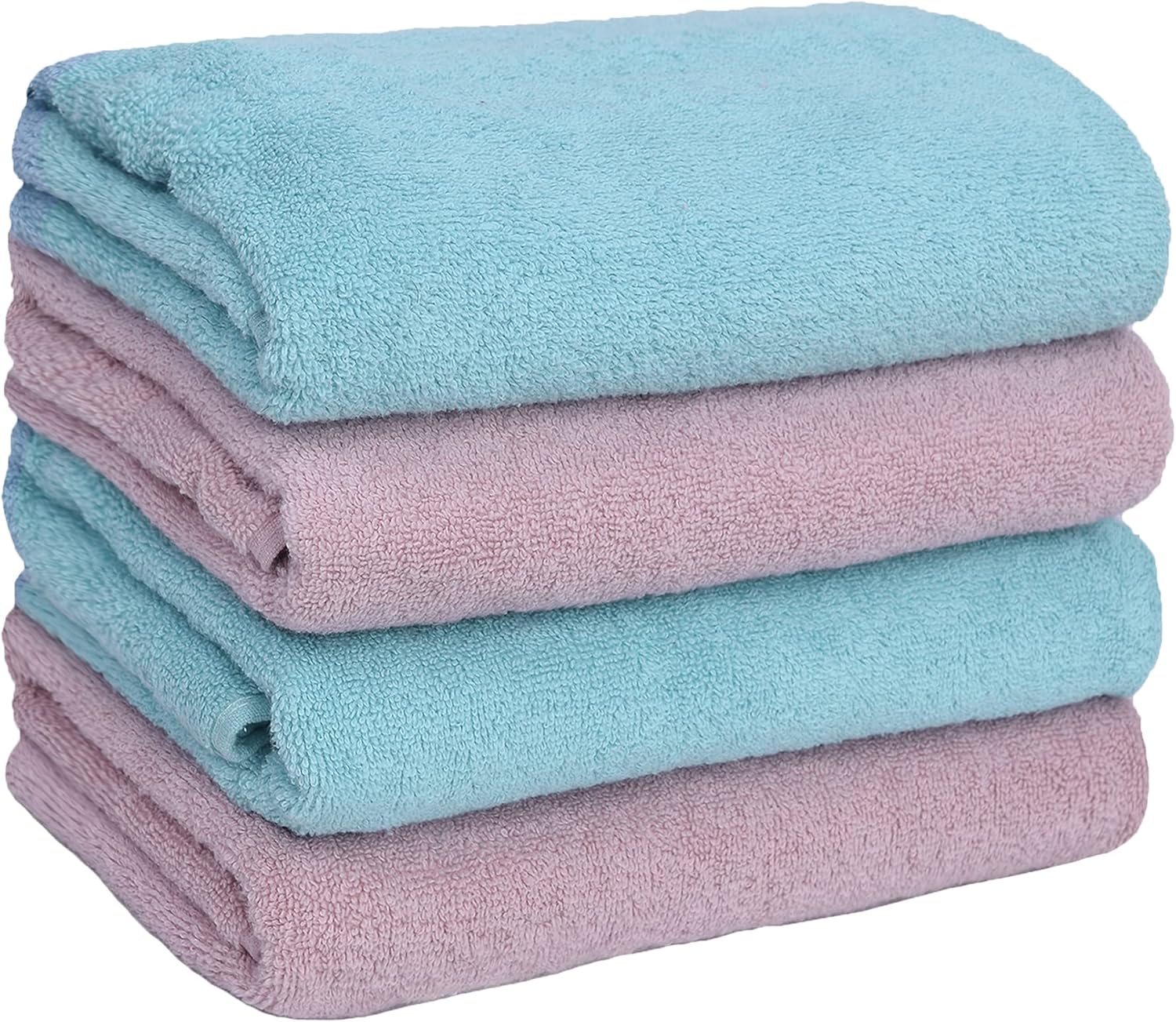 Hops Handtücher 4er Set (2er Türkis - 2er Rosa)-Hops-Livessa