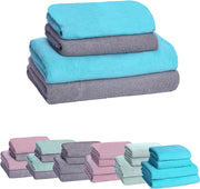 Hops Handtücher 4er Set (2er Türkis - 2er Grau)-Livessa-Livessa