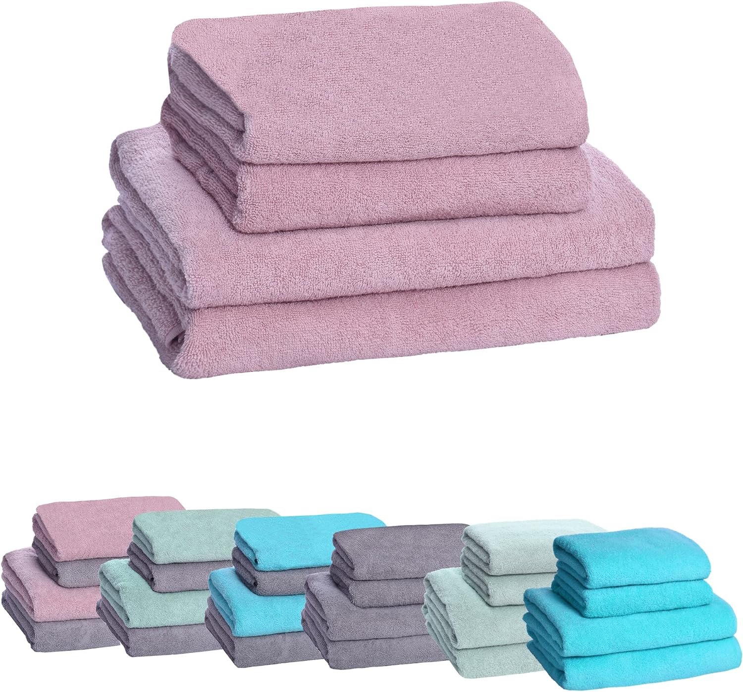 Hops 4er Rosa Handtücher Set-Hops-Livessa