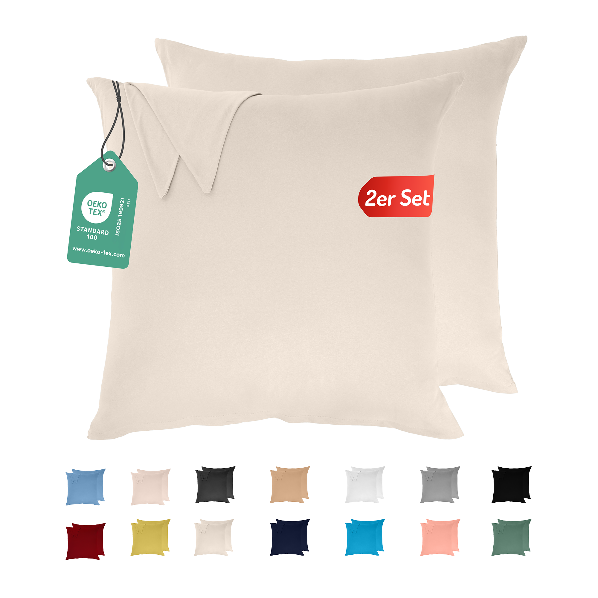 Livessa Creme Kissenbezug (2er Set)