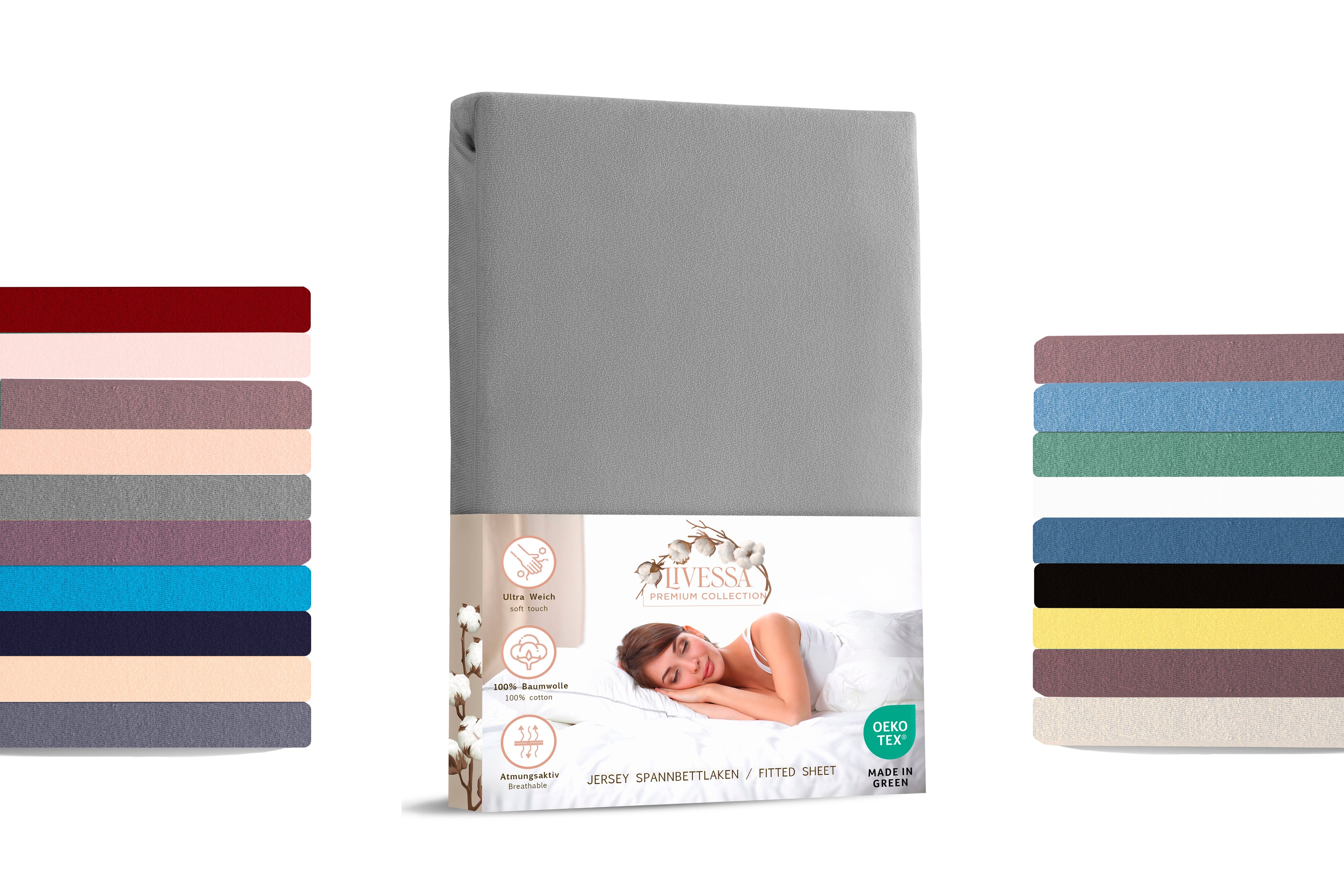 Livessa Grau Spannbettlaken