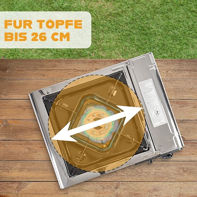 Greenpoint Gaskocher (Edelstahl) + 4 Kartuschen-Greenpoint-Livessa