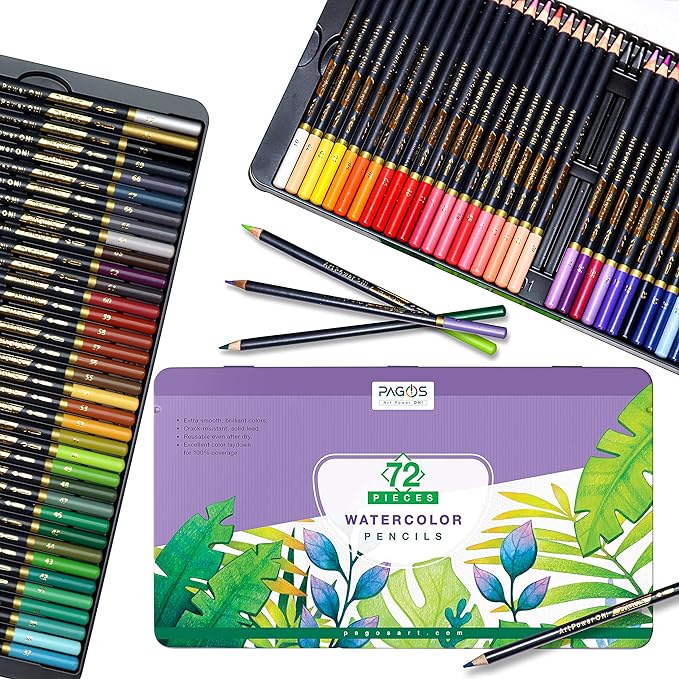 PAGOS Aquarellstifte, 72 Stück im Etui-Livessa-Livessa