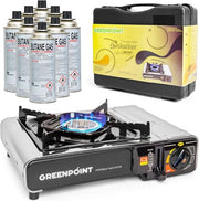 Greenpoint Gaskocher(Edelstahl) + 8 Gaskartuschen