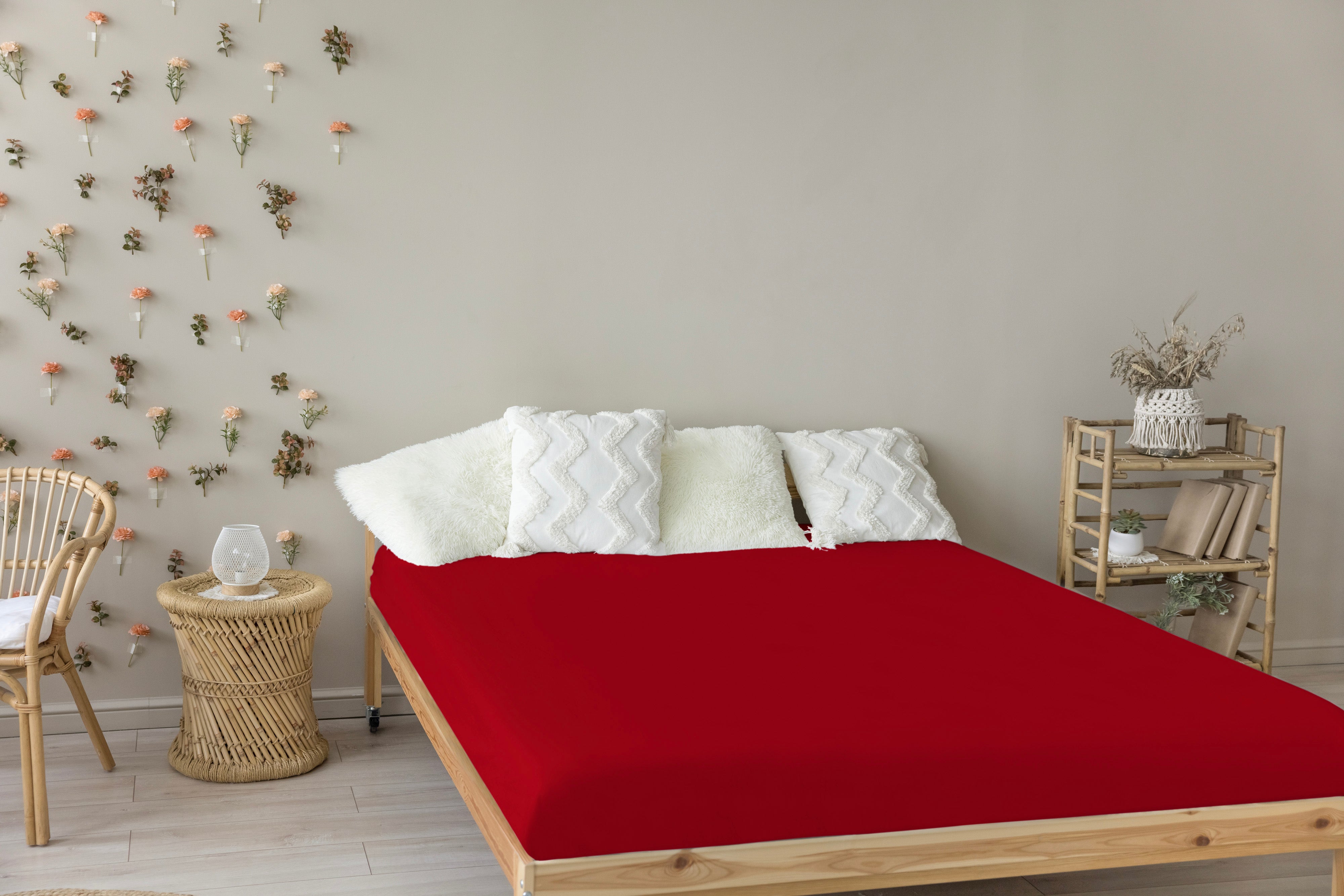 Livessa Kirschrot Spannbettlaken-Livessa-Livessa