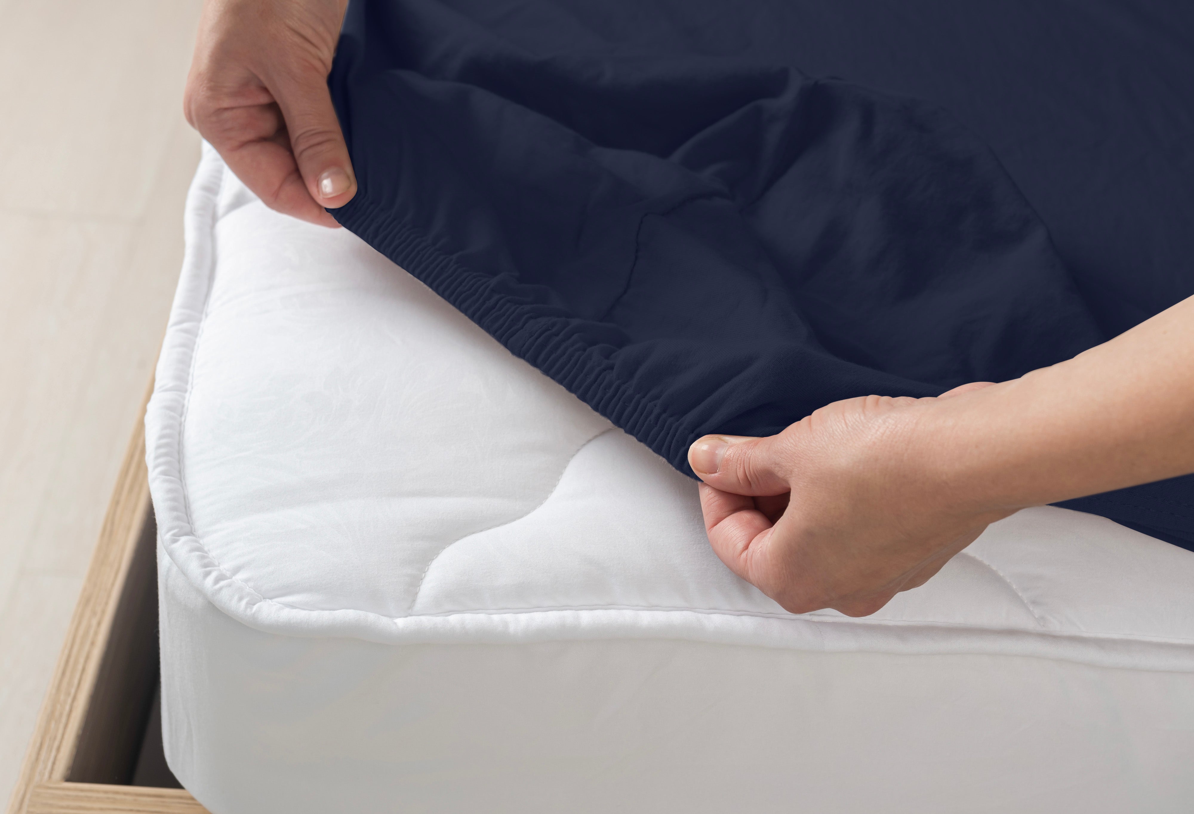 Livessa Dunkelblau Spannbettlaken-Livessa-Livessa