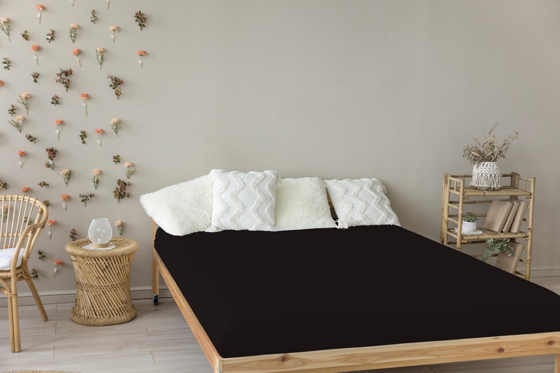 Livessa Schwarz Spannbettlaken-Livessa-Livessa