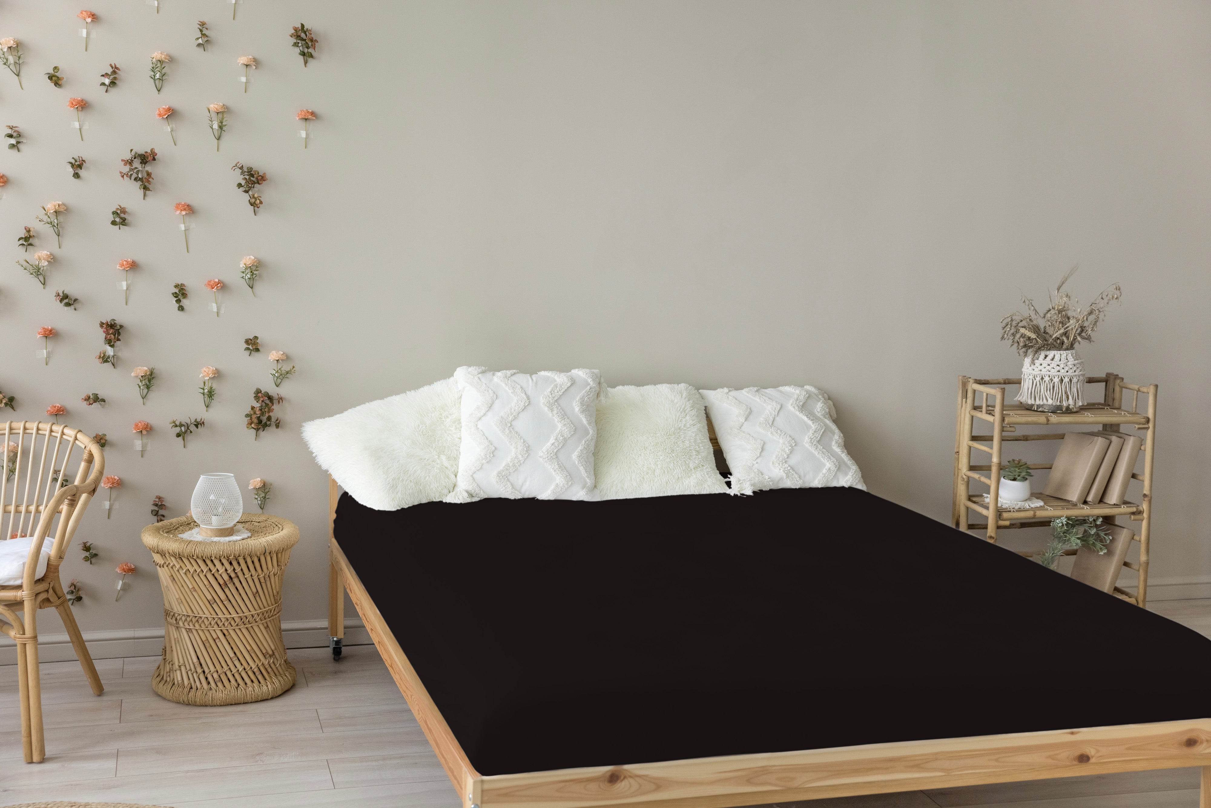 Livessa Schwarz Spannbettlaken-Livessa-Livessa