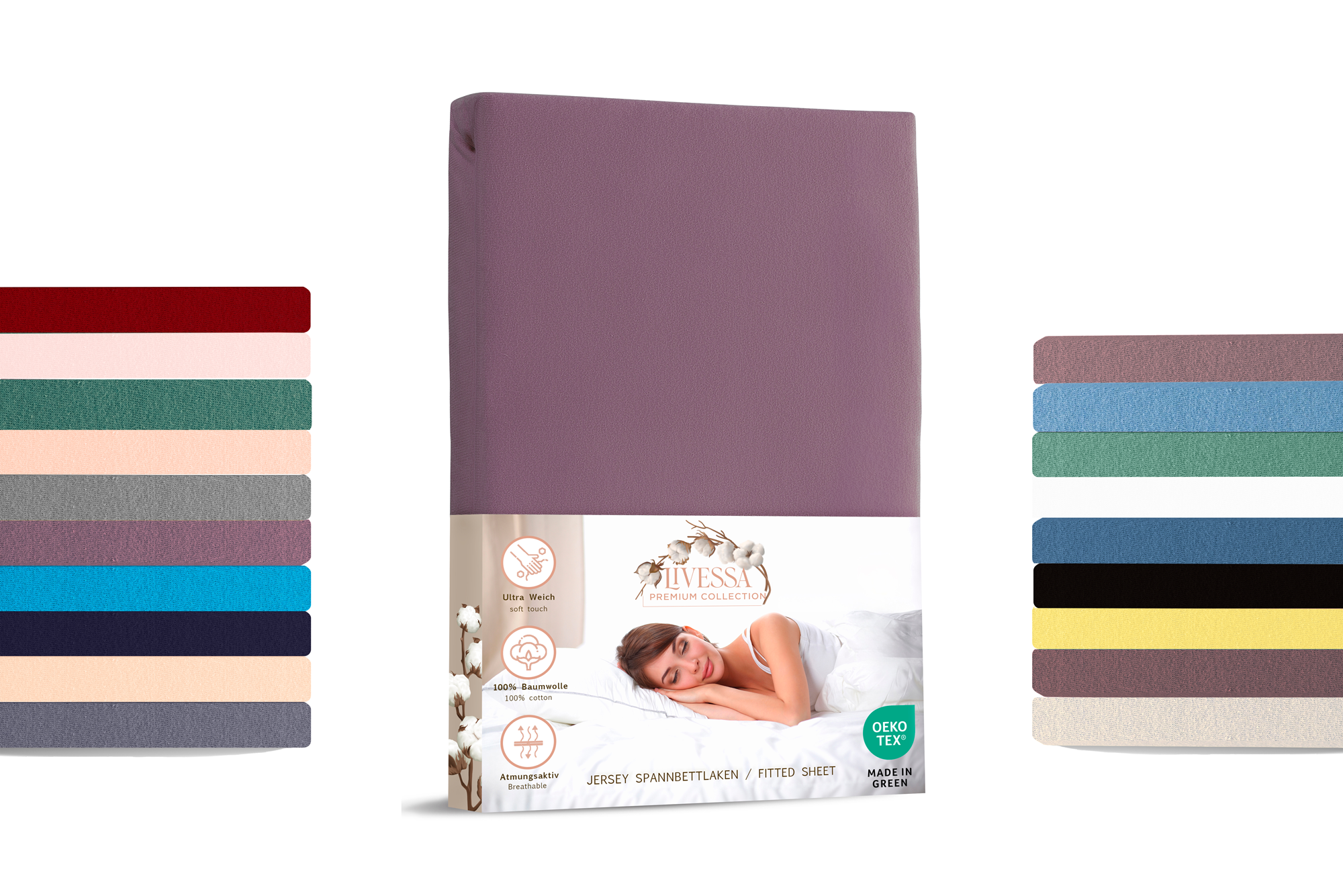 Livessa Pastell-Flieder Spannbettlaken